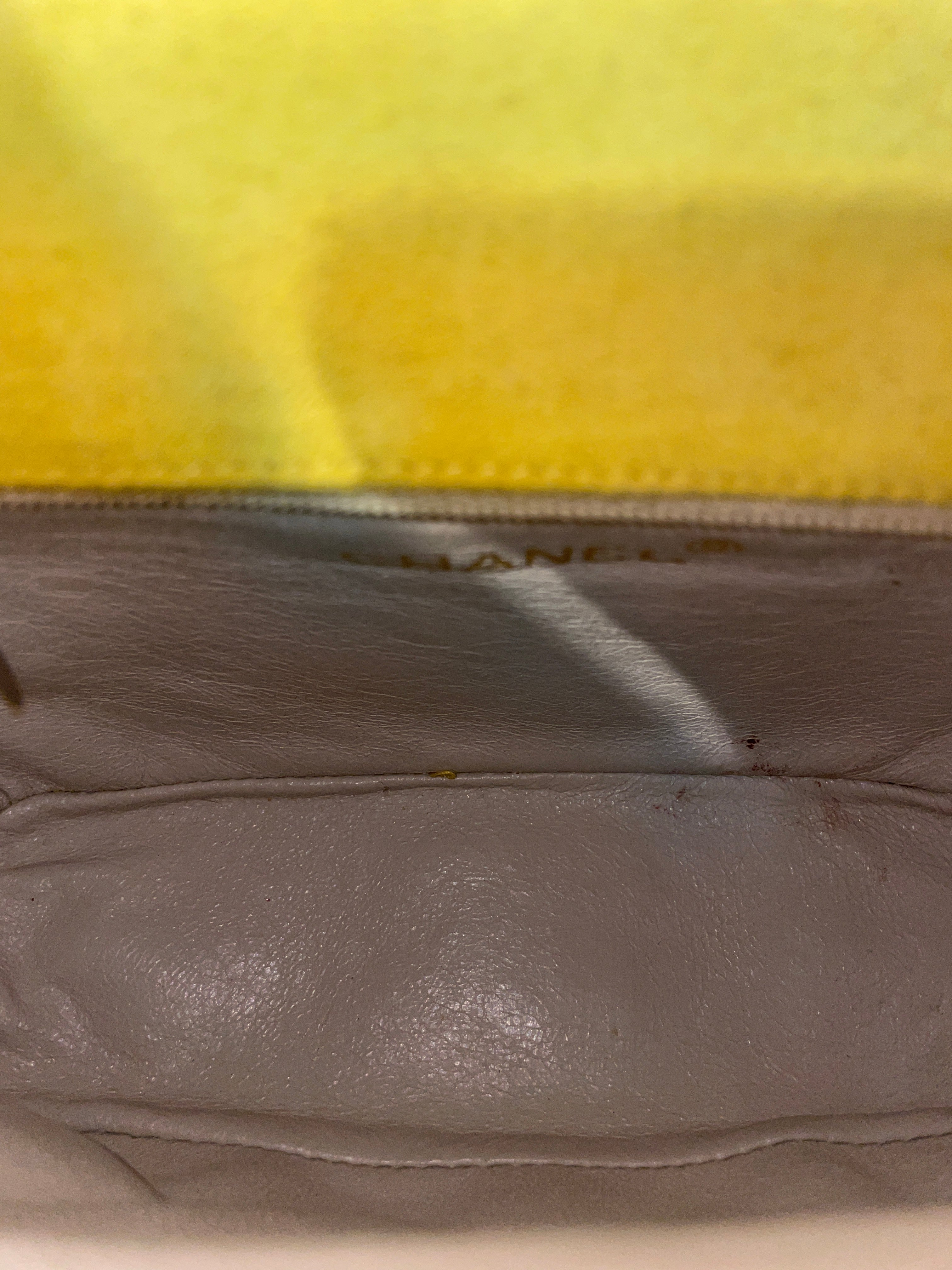 CHANEL/Cross Body Bag/Suede/YEL/QUILTED GOLD CHAIN view 6