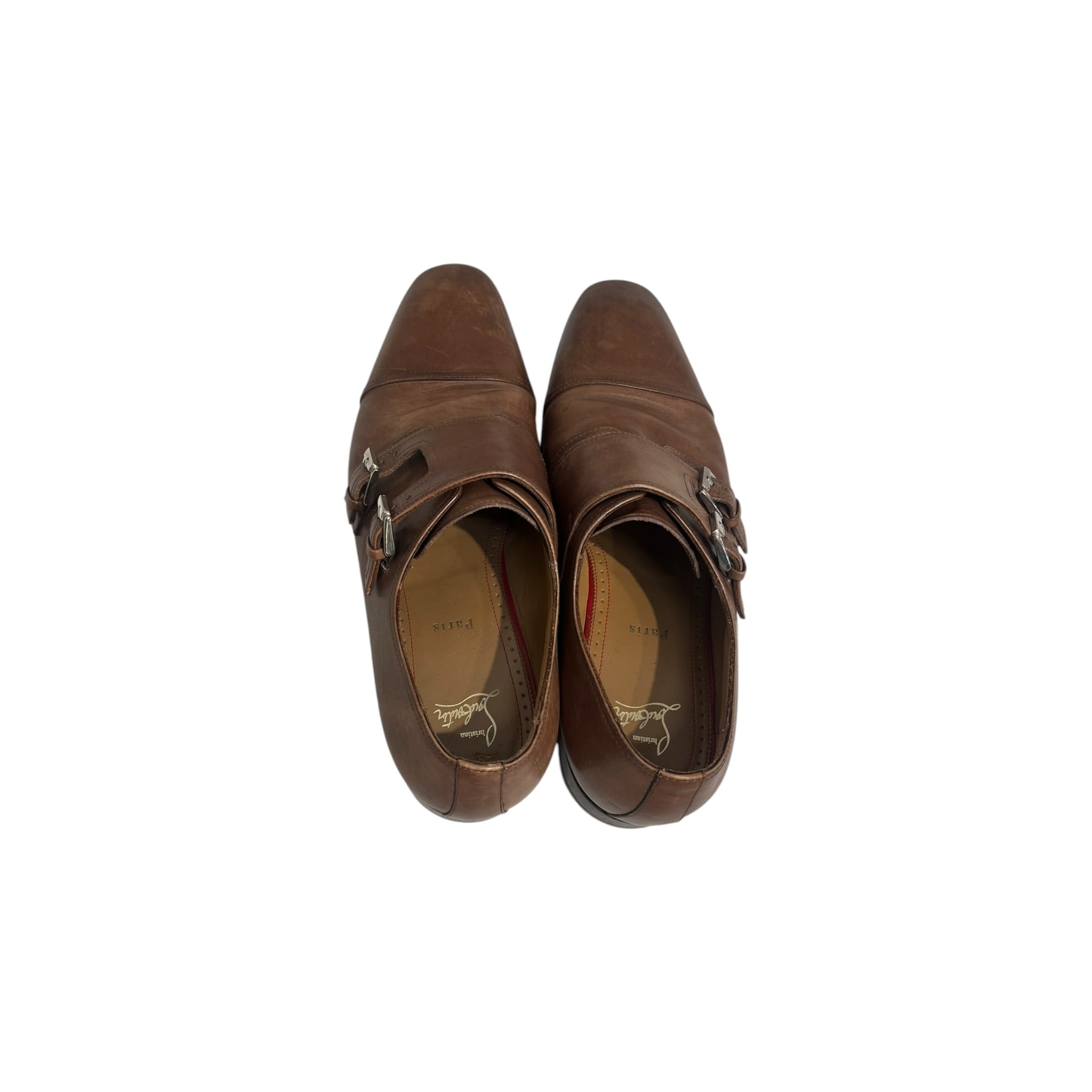 Christian Louboutin/Dress Shoes/EU 44/Leather/BRW/LOUB MONK STRAP LOAFER view 4
