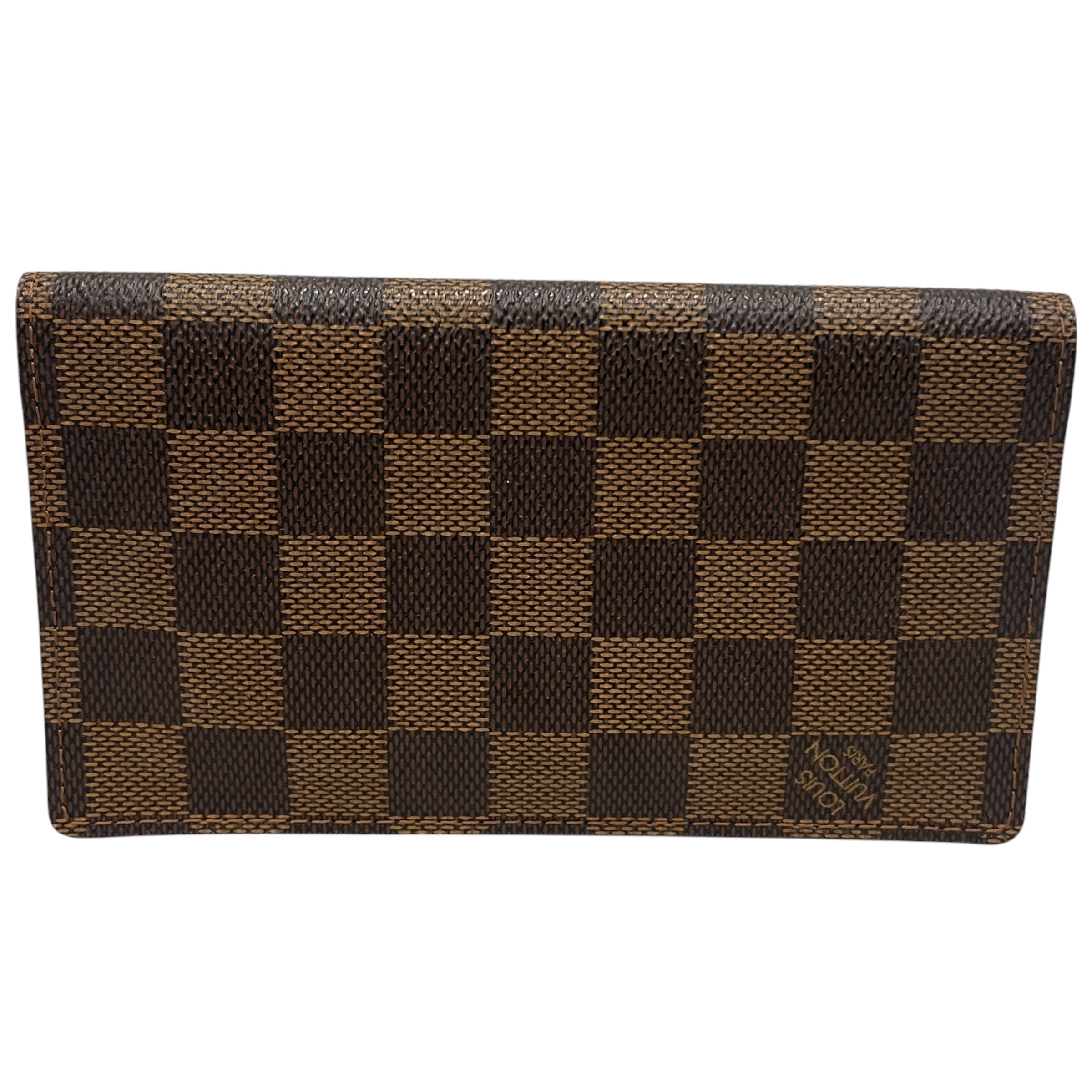 LOUIS VUITTON/Wallet/Glen Check/Leather/BRW/L's/EBENE PASSPORT HOLDER view 2