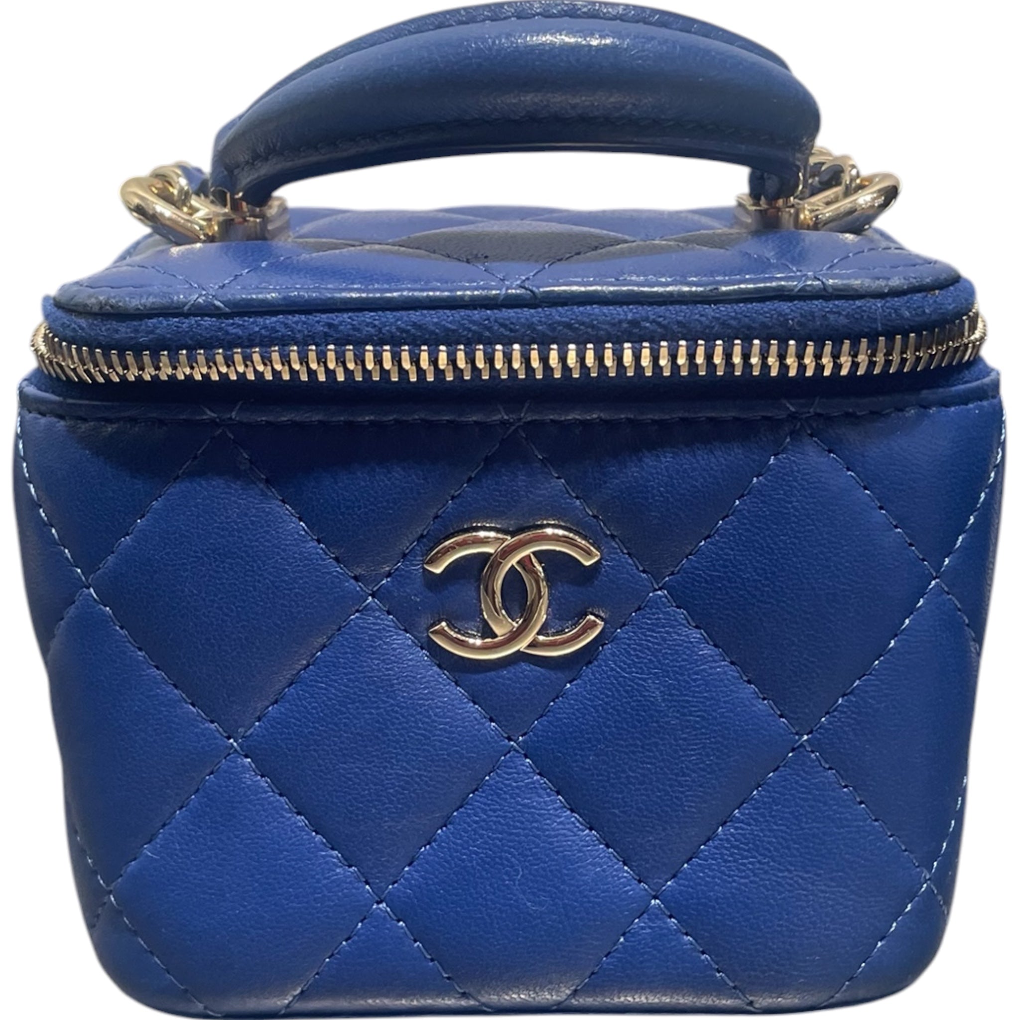 CHANEL/Cross Body Bag/BLU/mini lambskin quilted view 4