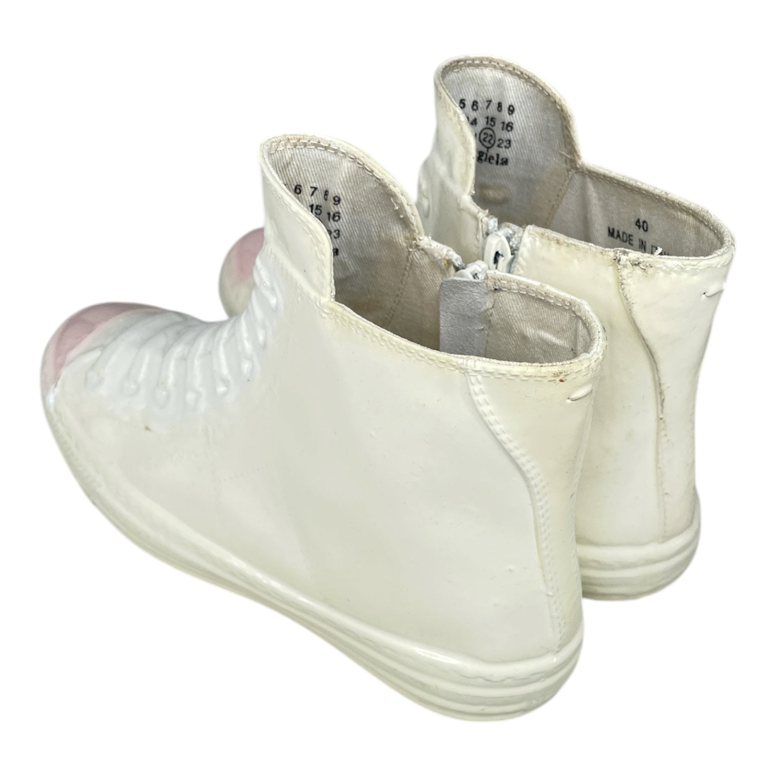 Maison Margiela/Hi-Sneakers/EU 40/WHT/COATED PINK TIP SIDE ZIP view 2