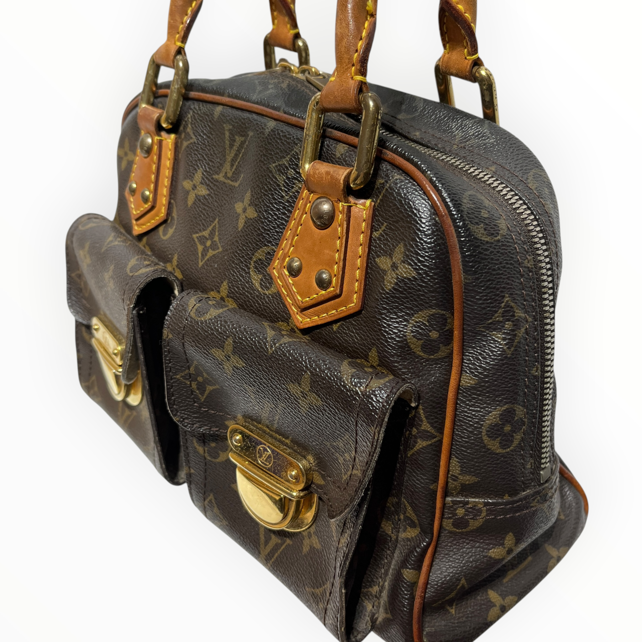 LOUIS VUITTON/Hand Bag/Leather/BRW/manhattan pm view 6