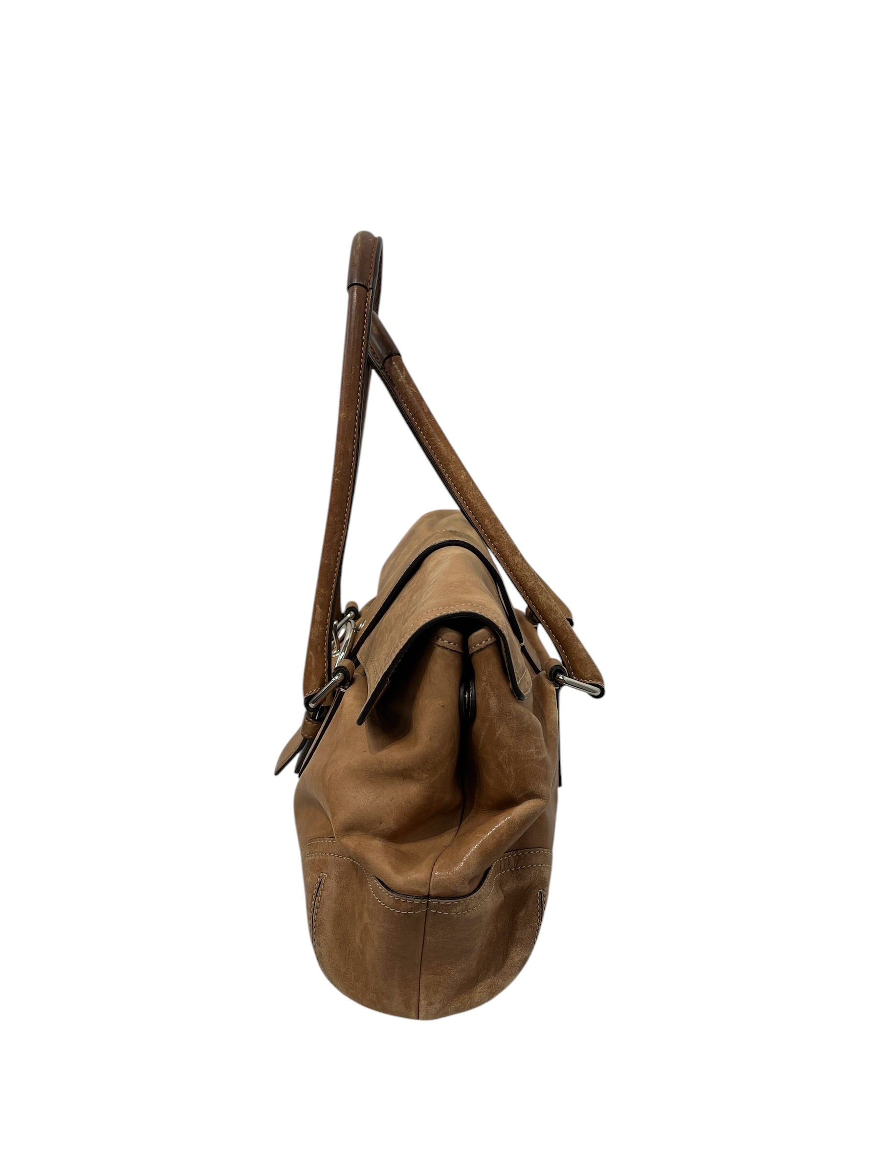 COACH/Bag/Leather/BRW/SILVER BUCKLE FOLD CLOSURE view 5