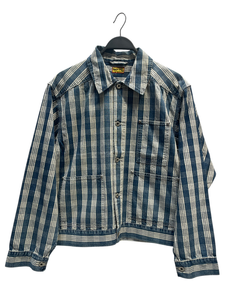 HUMAN MADE/Denim Jkt/L/Denim/BLU/Plaid/Work Jacket
