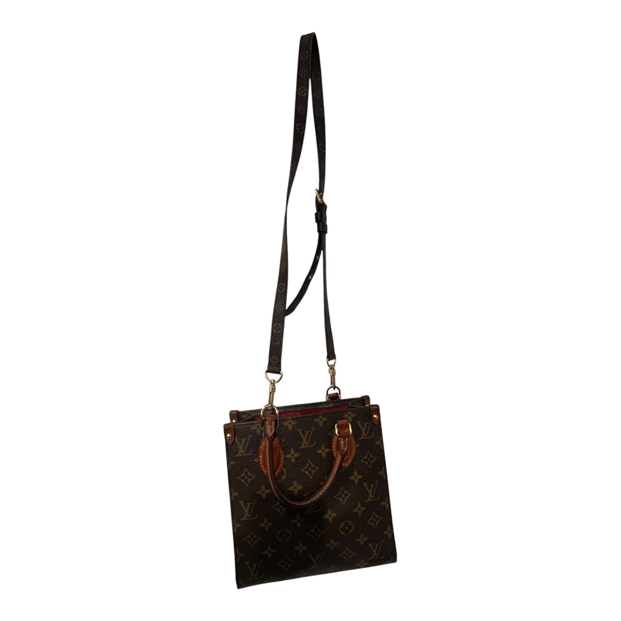 LOUIS VUITTON/Cross Body Bag/Monogram/Leather/BRW/SAC PLAT PETITE RED INTERIOR view 2