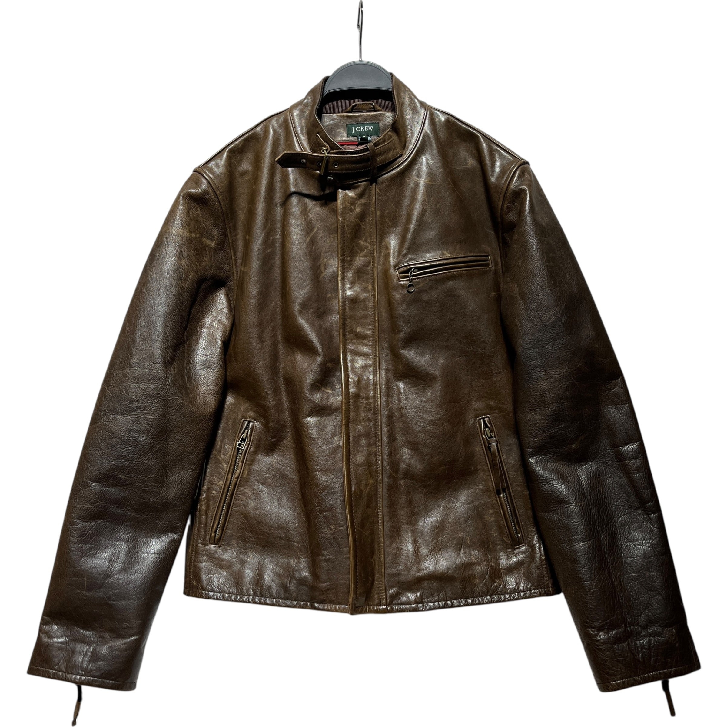 J.CREW/Leather Jkt/M/Leather/BRW/90s cafe racer view 1