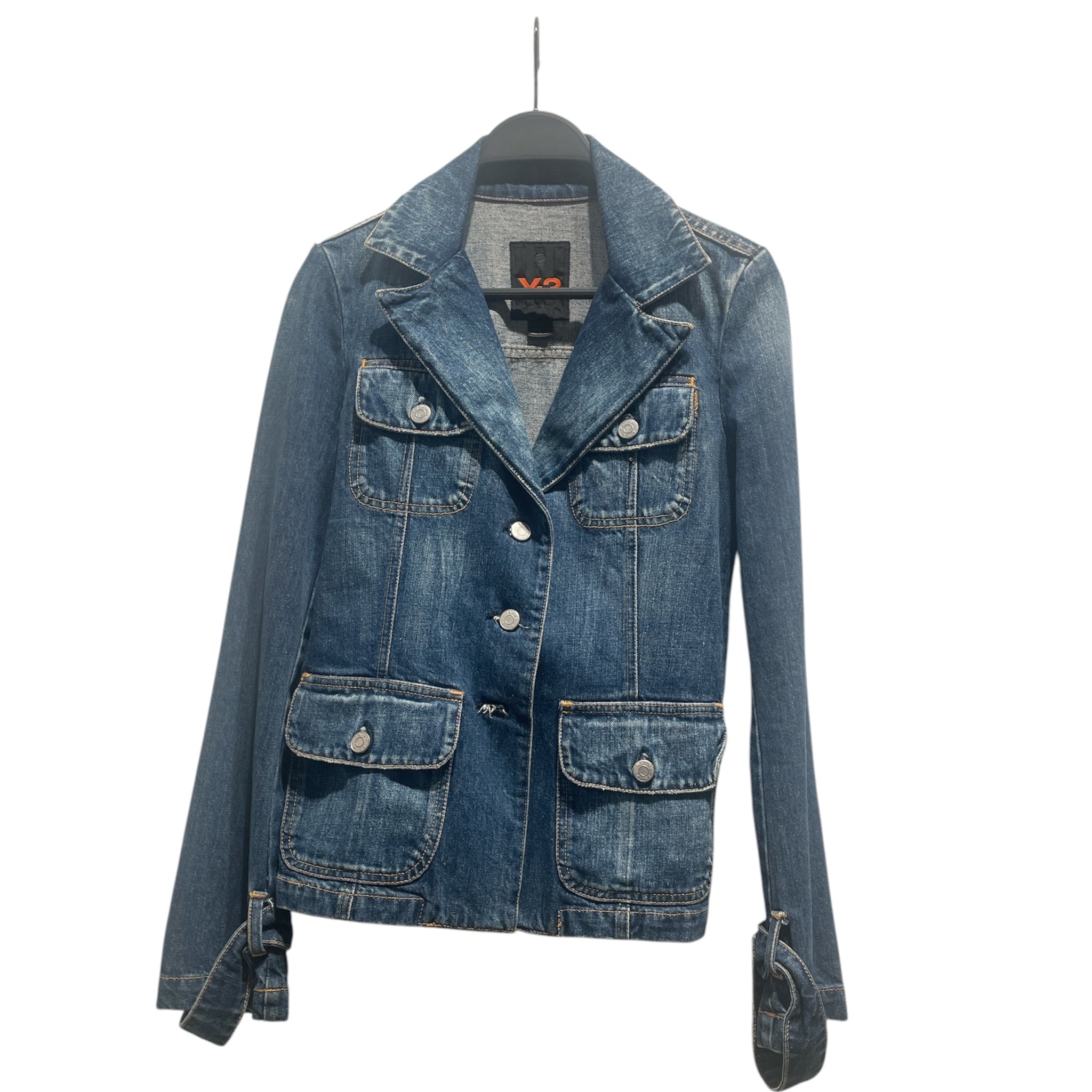 Y-3/Denim Jkt/XS/Denim/BLU/Double Breasted Denim Jkt view 1