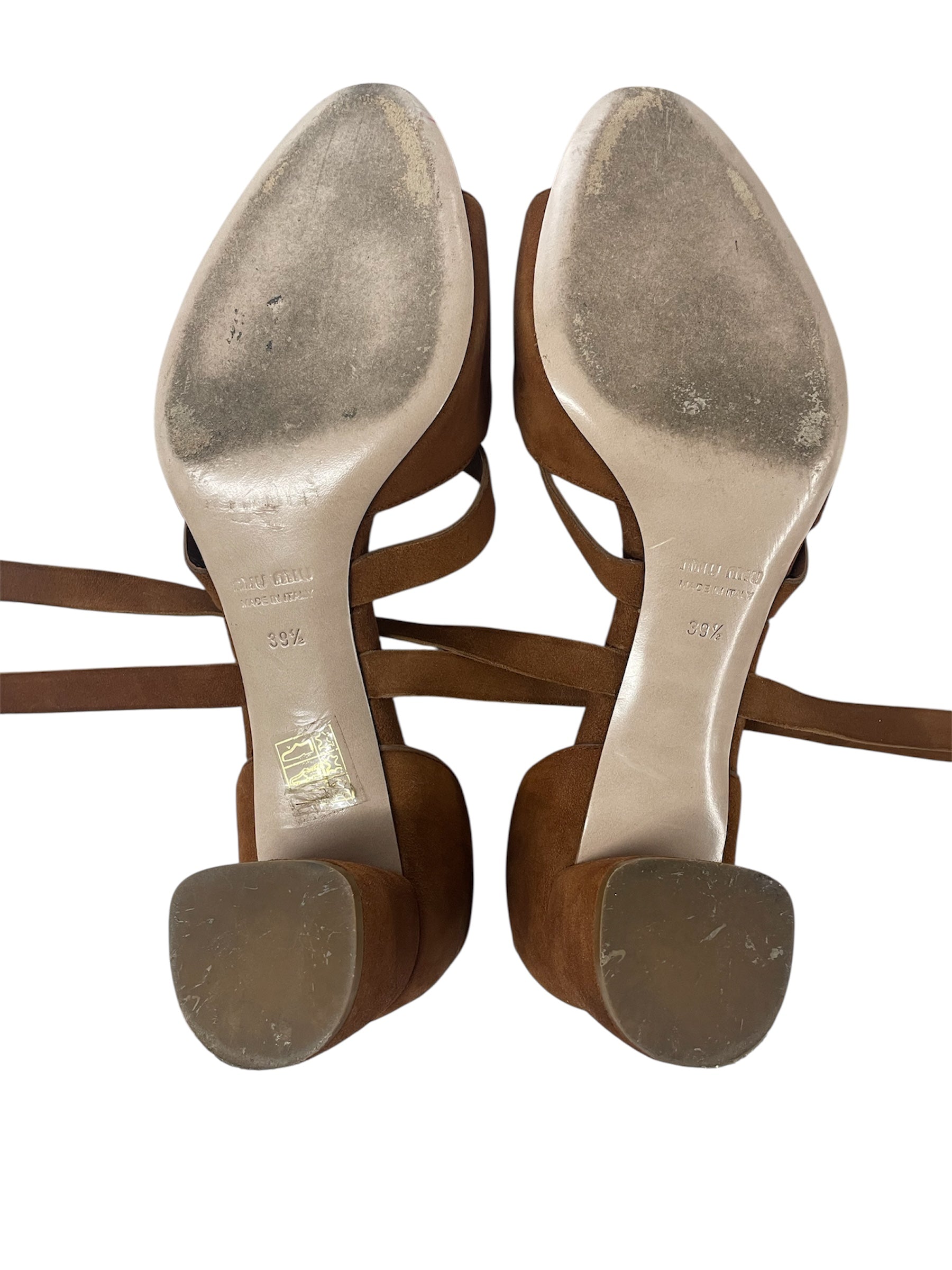 MIU MIU/Heels/EU 39.5/Leather/BRW/LONG STRAPS view 7