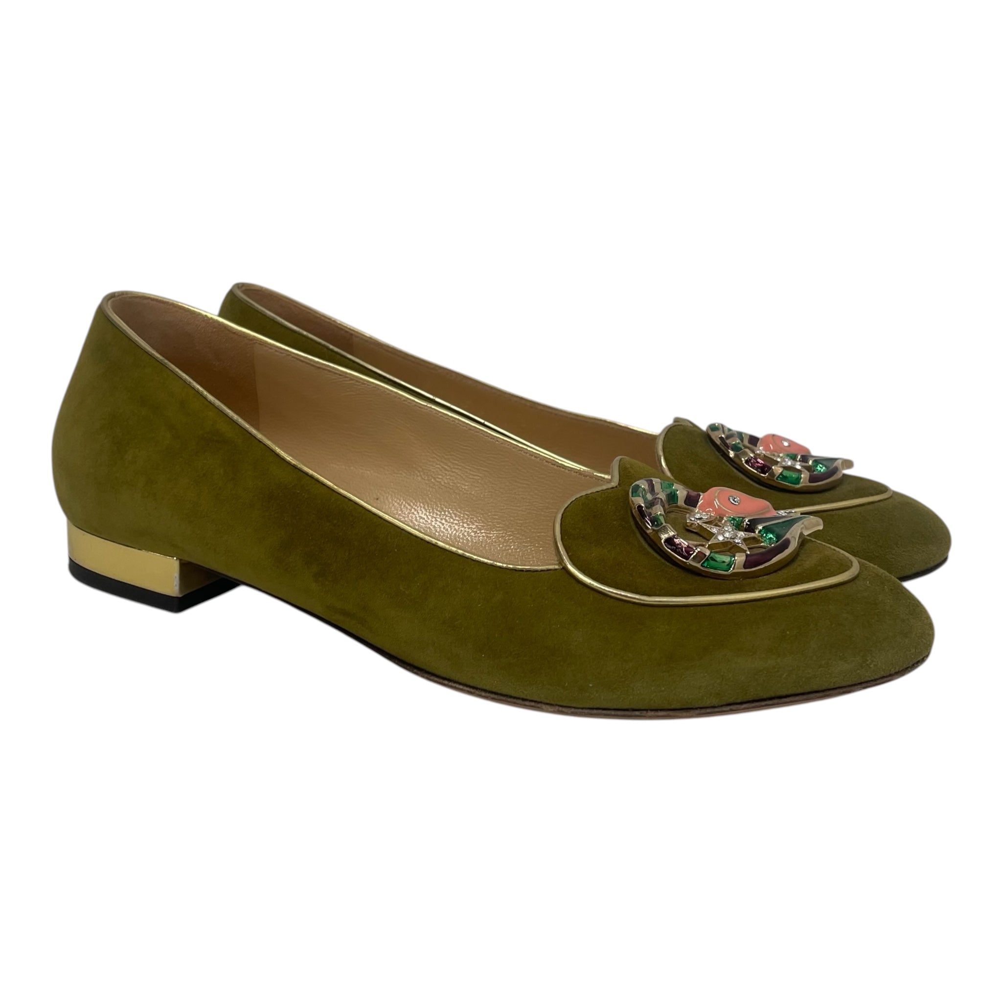Charlotte Olympia/Flat Shoes/US 6/Suede/GRN/ZODIAC FLATS view 1