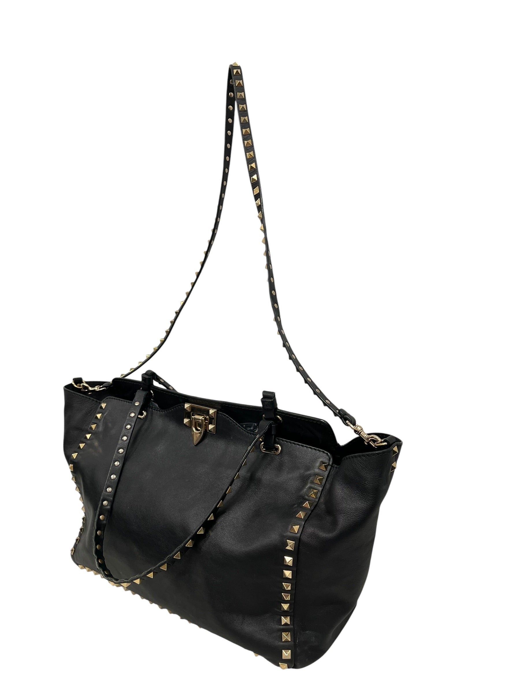 VALENTINO GARAVANI/Hand Bag/Leather/BLK/ROCKSTUD LEATHER HANDBAG view 3