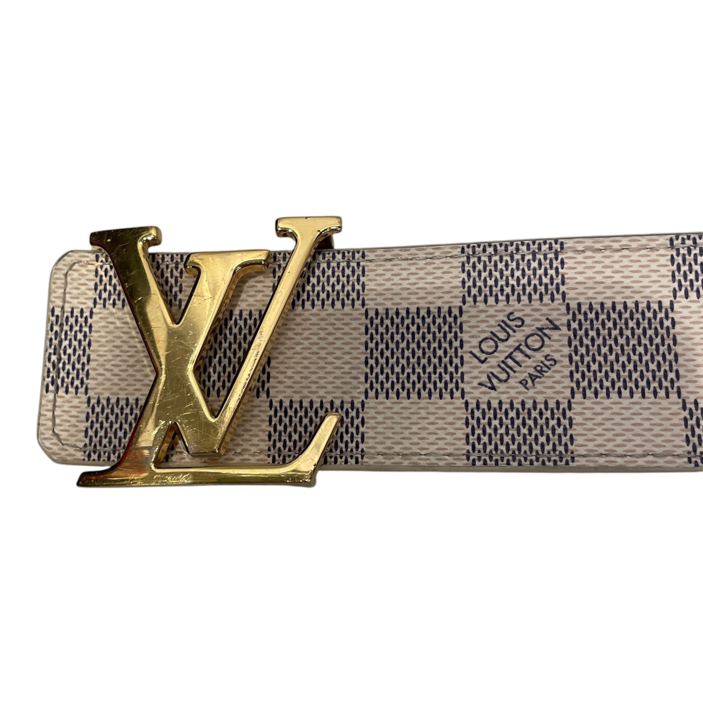 LOUIS VUITTON/Belt/Monogram/Leather/BEG/NAVY MONOGRAM GLD BUCKLE view 2