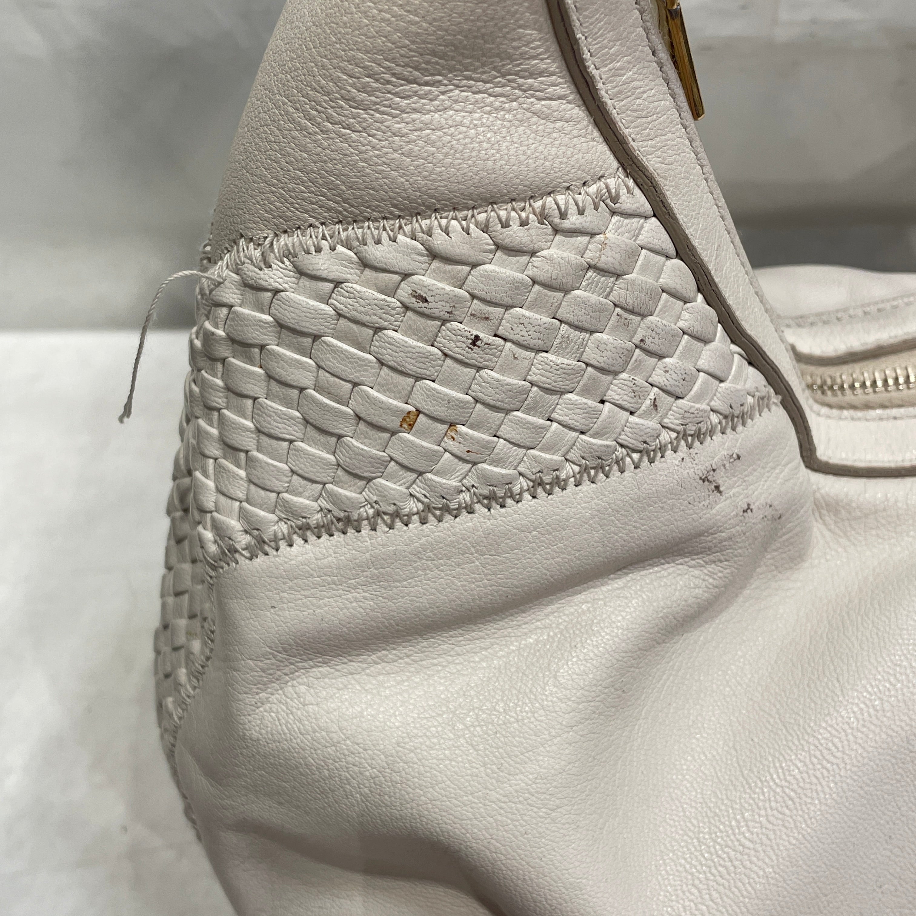 YVES SAINT LAURENT/Hand Bag/Leather/WHT/HOBO BAG view 7