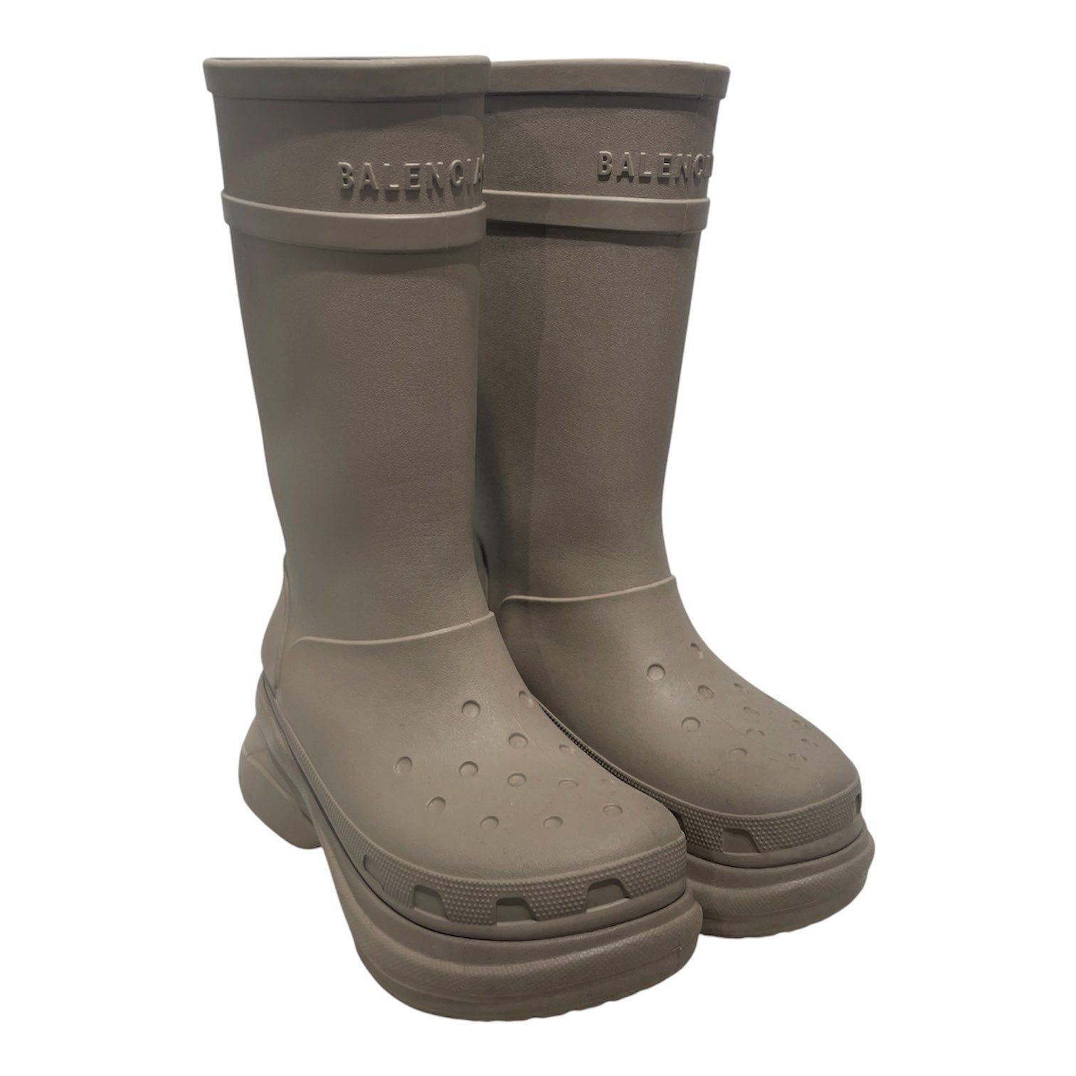 BALENCIAGA/crocs/Rain Boots/EU 41/Acrylic/KHK/ view 1