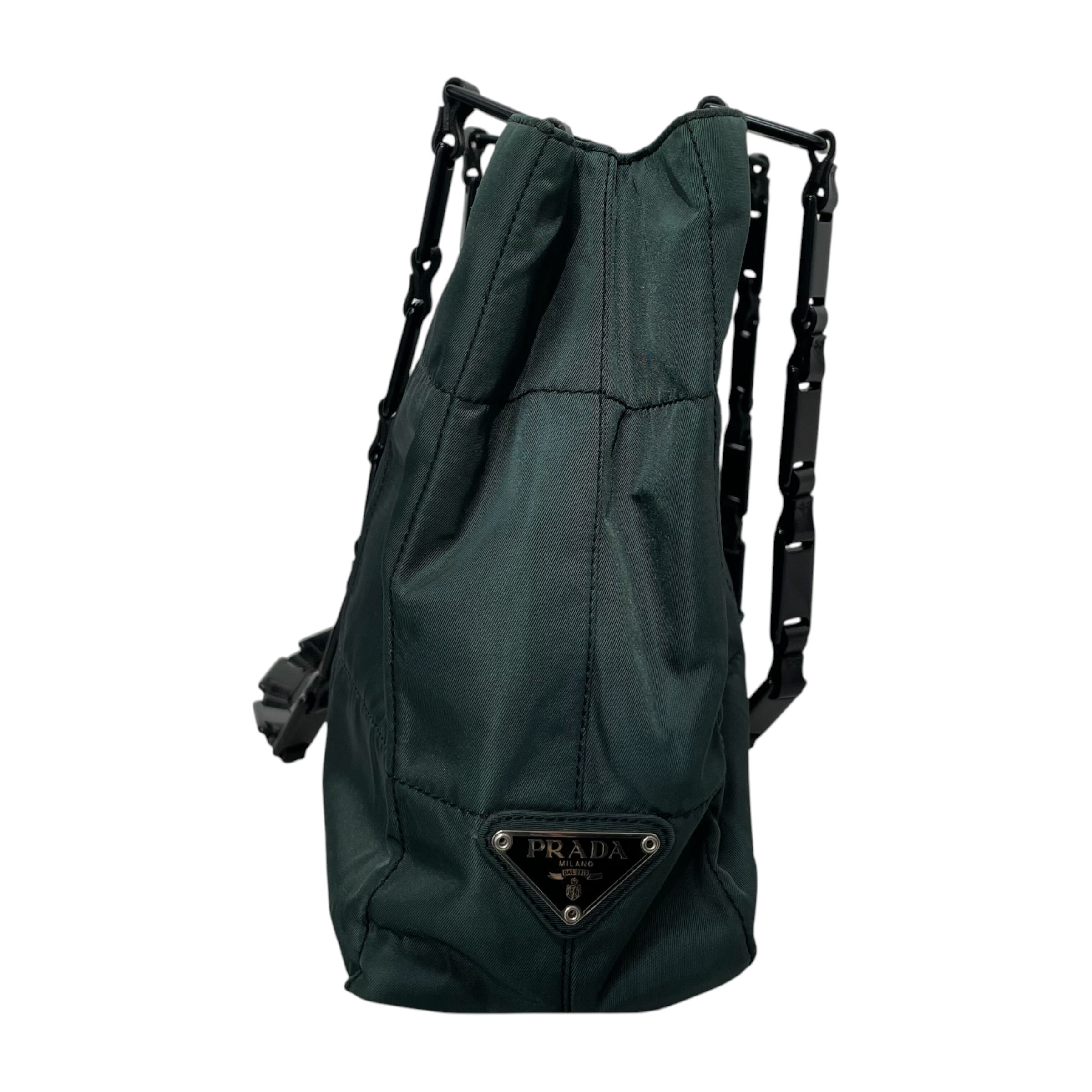 PRADA/Bag/Nylon/GRN/Prada Tessuto QuiltedChainTote view 4