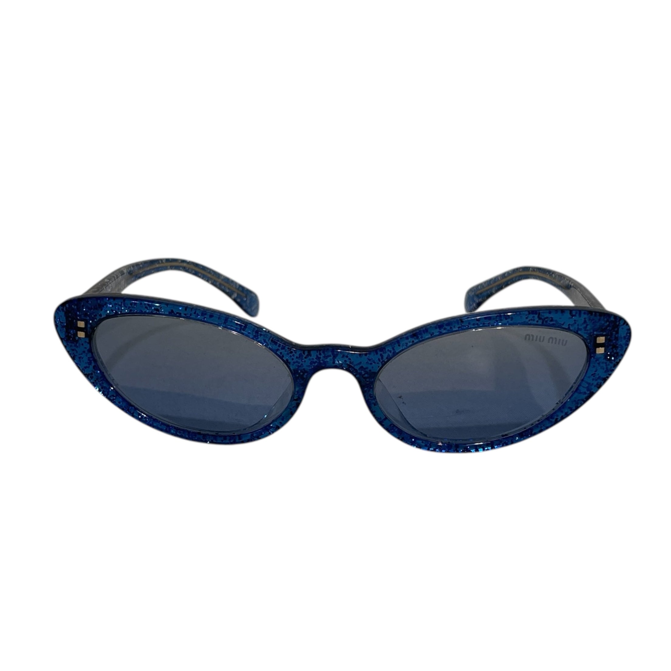 MIU MIU/Sunglasses/Plastic/BLU/09US Cat-Eye Glitter Glasses view 1