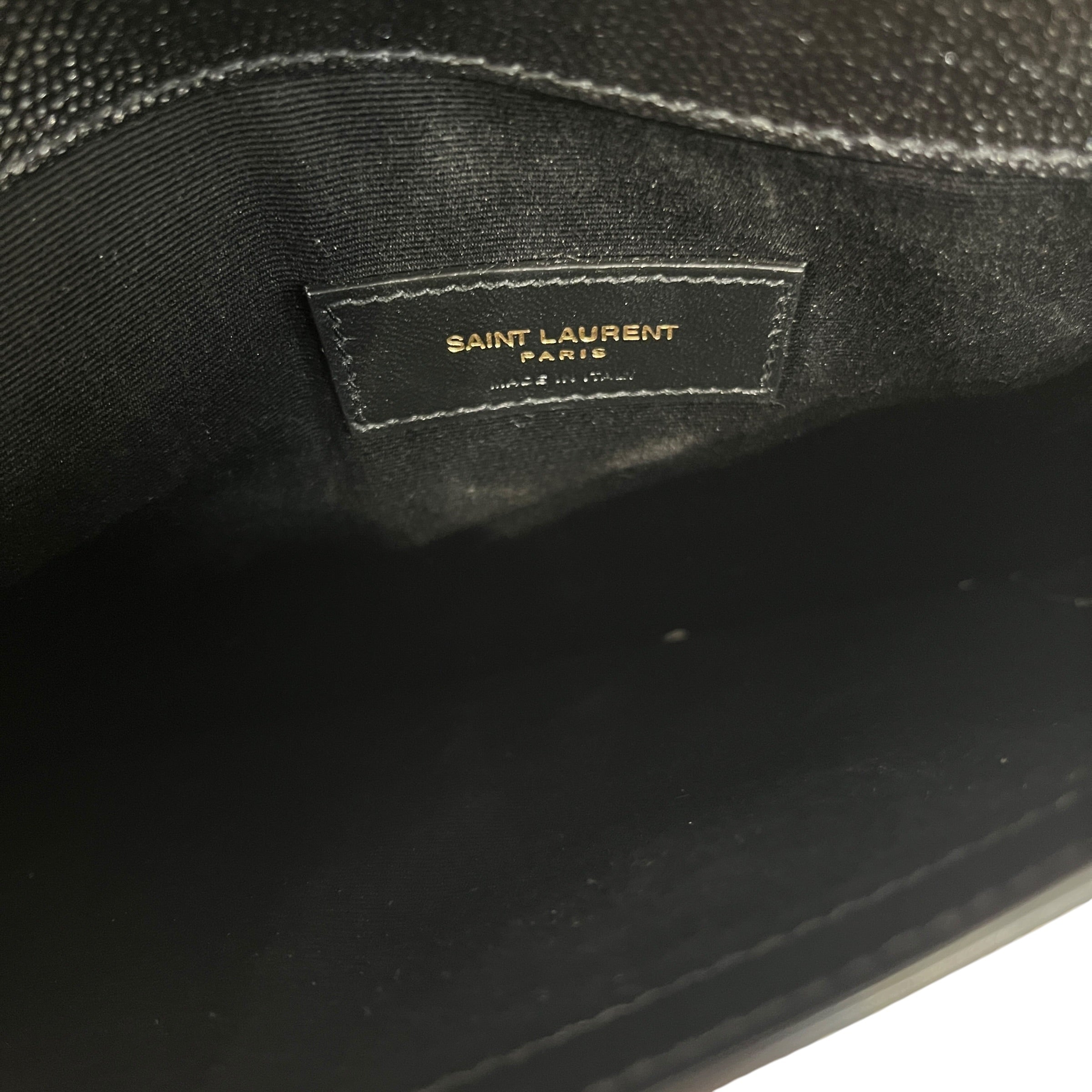 SAINT LAURENT/Clutch Bag/Leather/BLK/YSL Pouch medium view 3