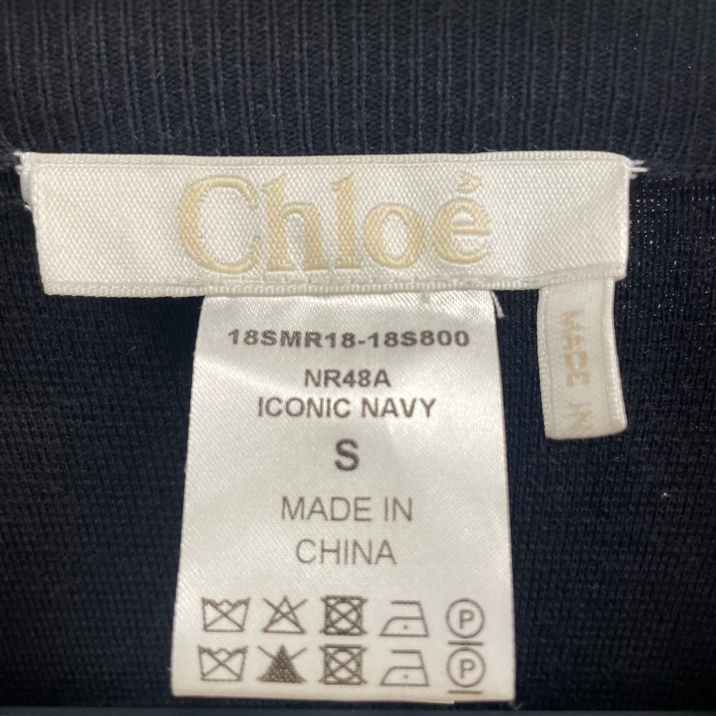 SEE BY CHLOE/SL Dress/S/Wool/NVY/CHAIN/OOL GROMMET/EMBELLISHED view 3
