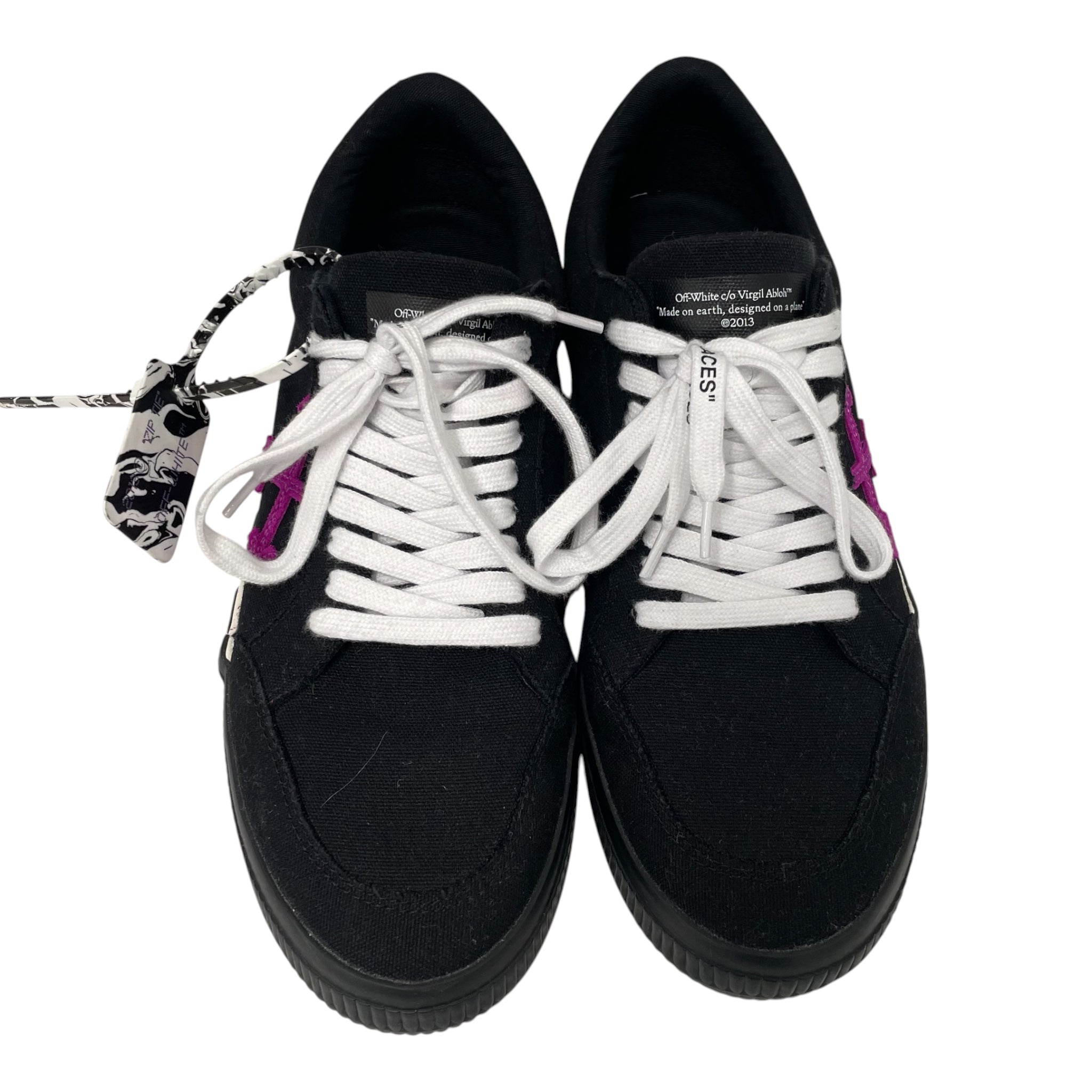 OFF-WHITE/Low-Sneakers/US 10/Cotton/BLK/Purple offwhite lgo view 4