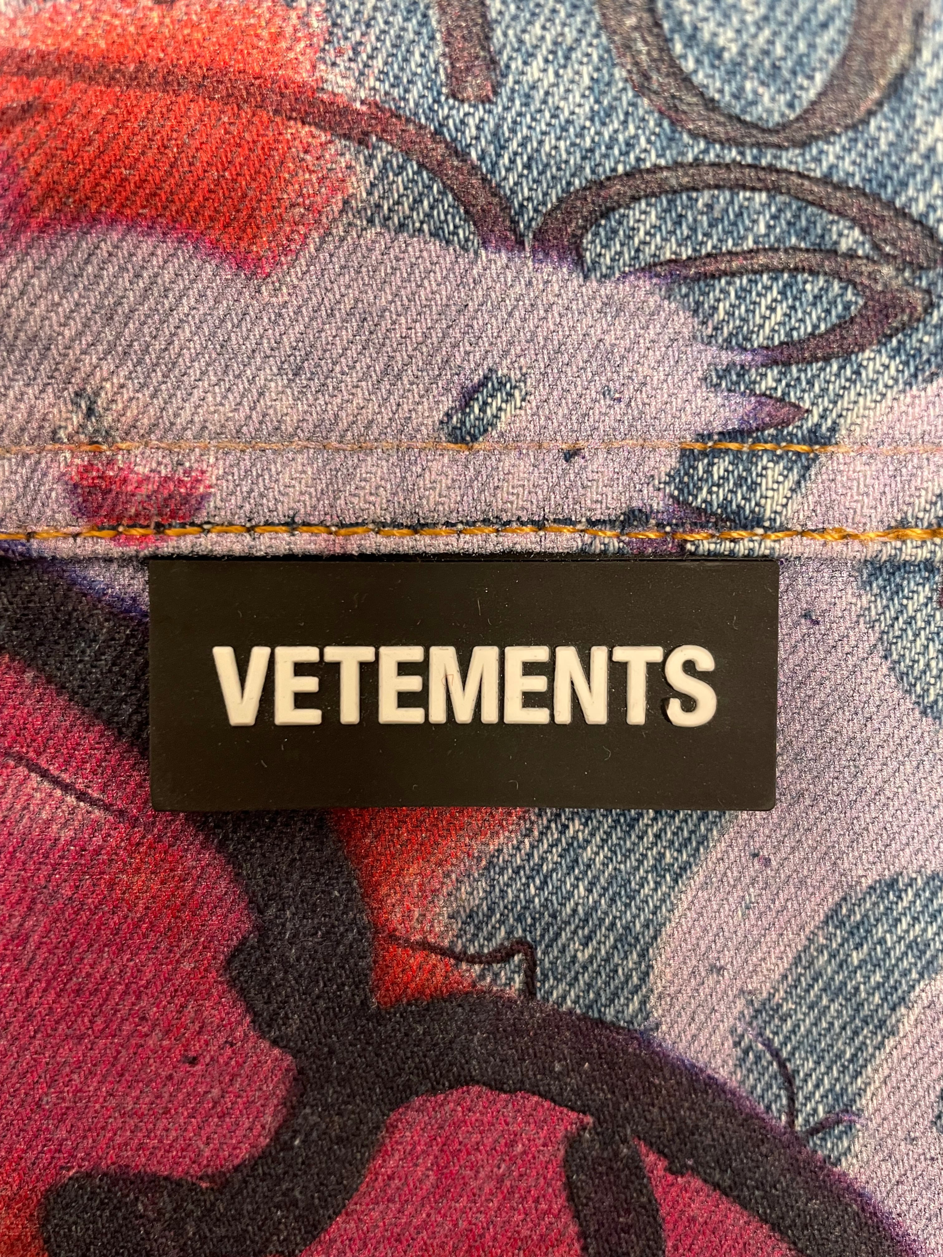 VETEMENTS/Denim JKT/Denim/IDG/All Over Print/UE52H920N/GRAFITTI VETEMENTS JACKET view 3