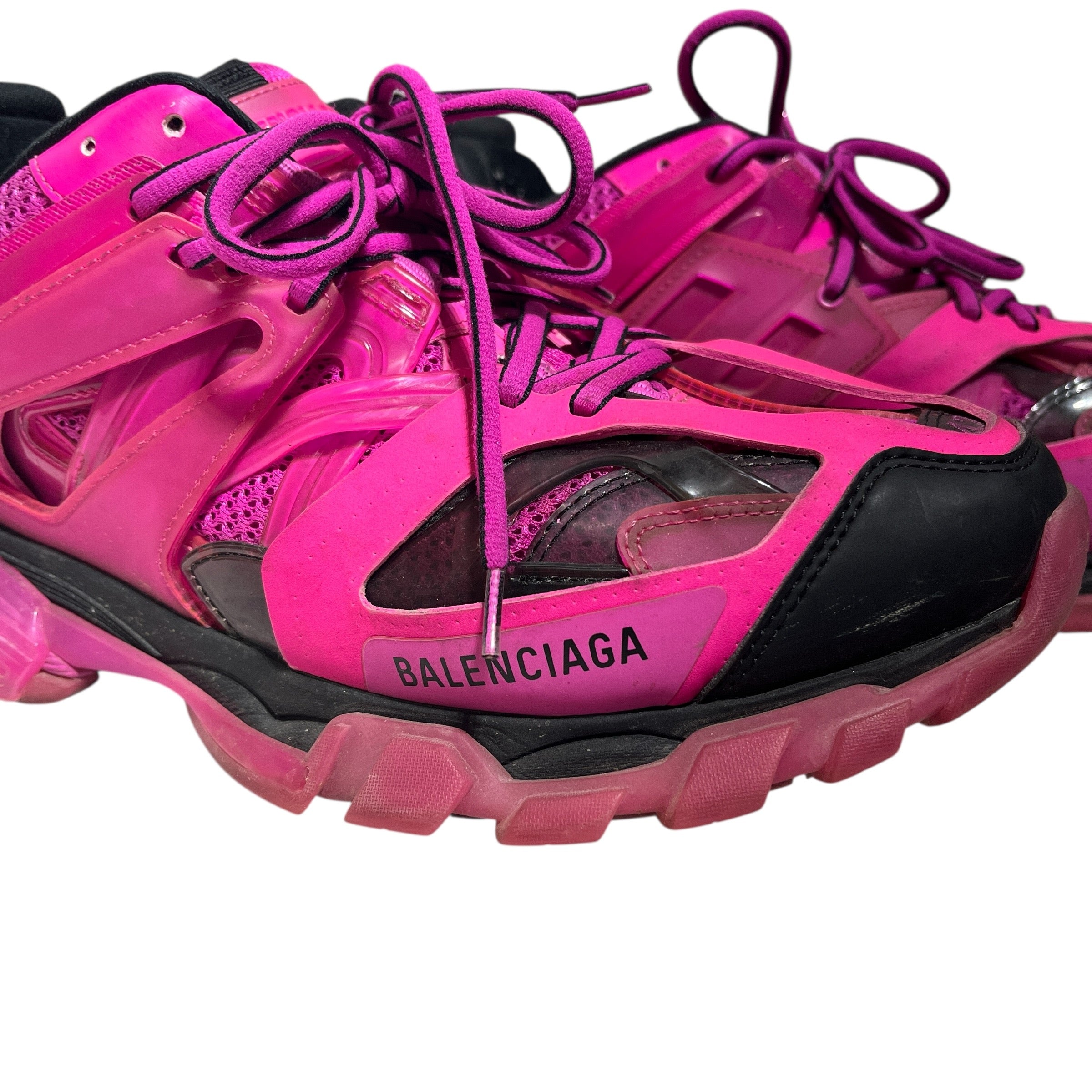 BALENCIAGA/Low-Sneakers/US 12/Cotton/PNK/TRACK CLEAR SOLE DARK PINK view 3