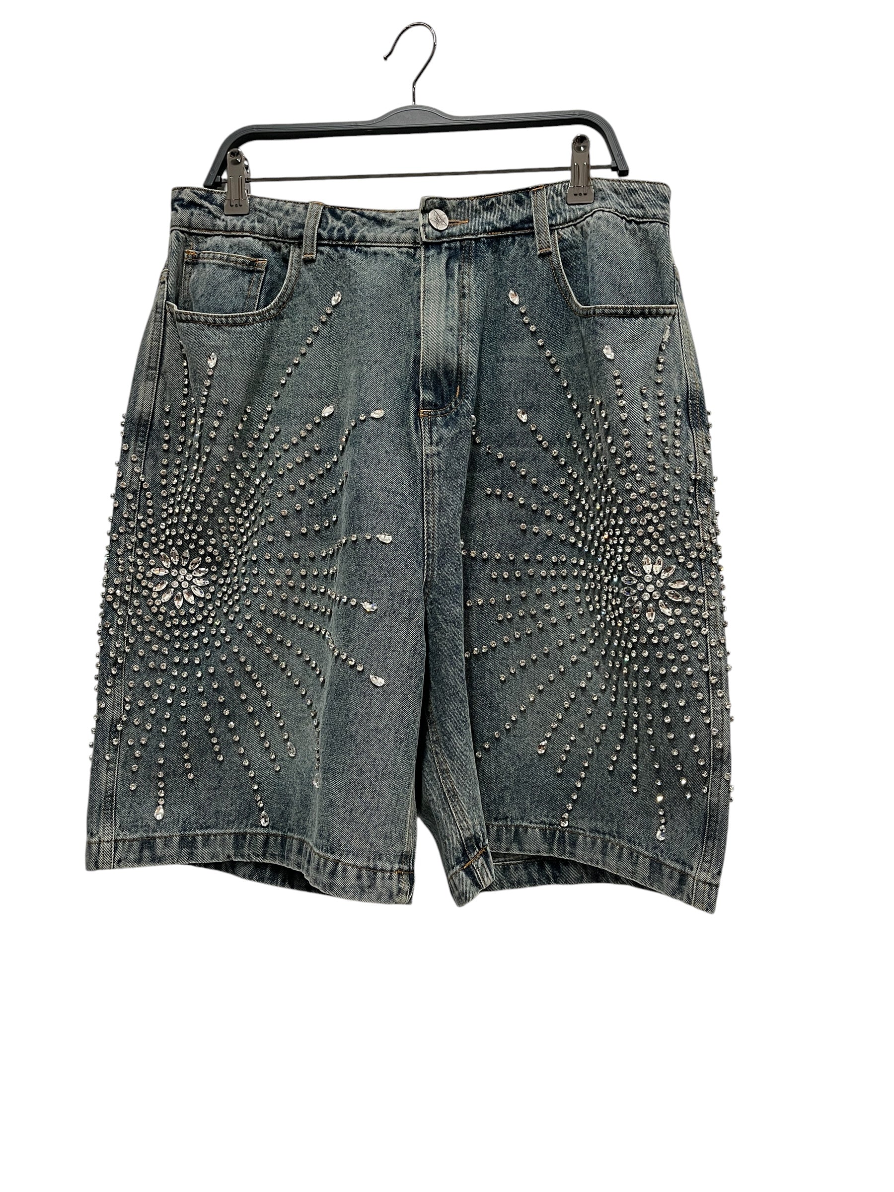 Vale/Shorts/32/Cotton/BLU/All Over Print/RHINESTONE JORTS view 1