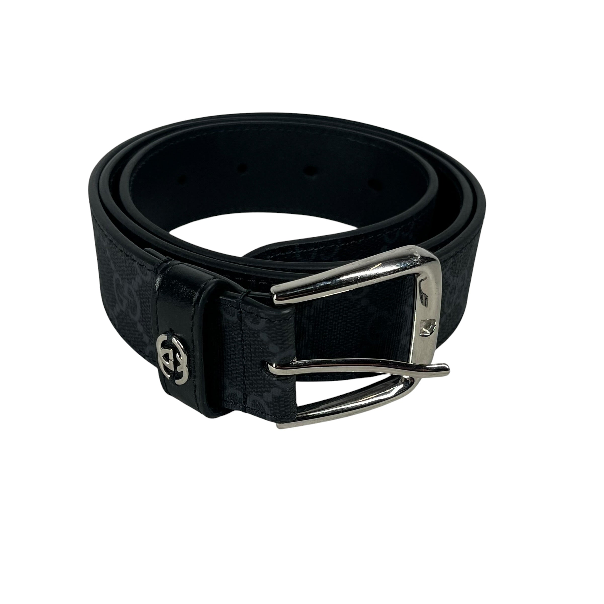 GUCCI/Belt/Monogram/Leather/BLK/M's/GG Black Monogram view 1