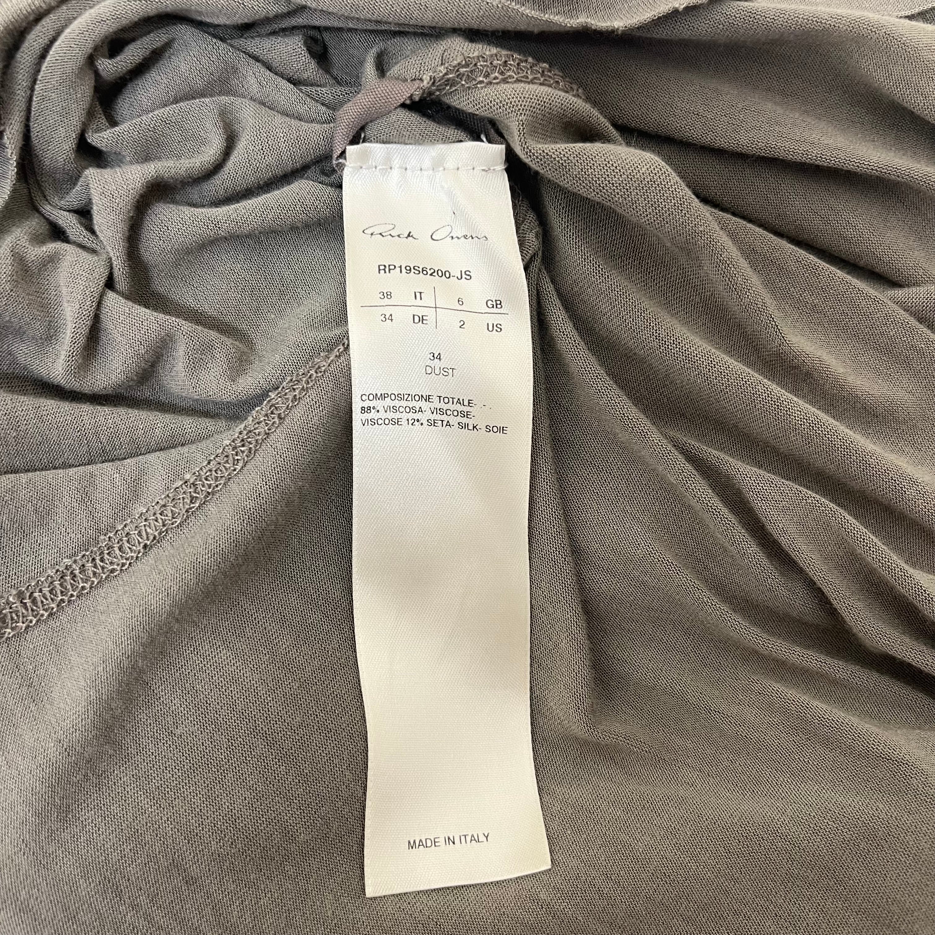 Rick Owens/LS Dress/2/Cotton/GRY/LS t shirt dress mid length view 4
