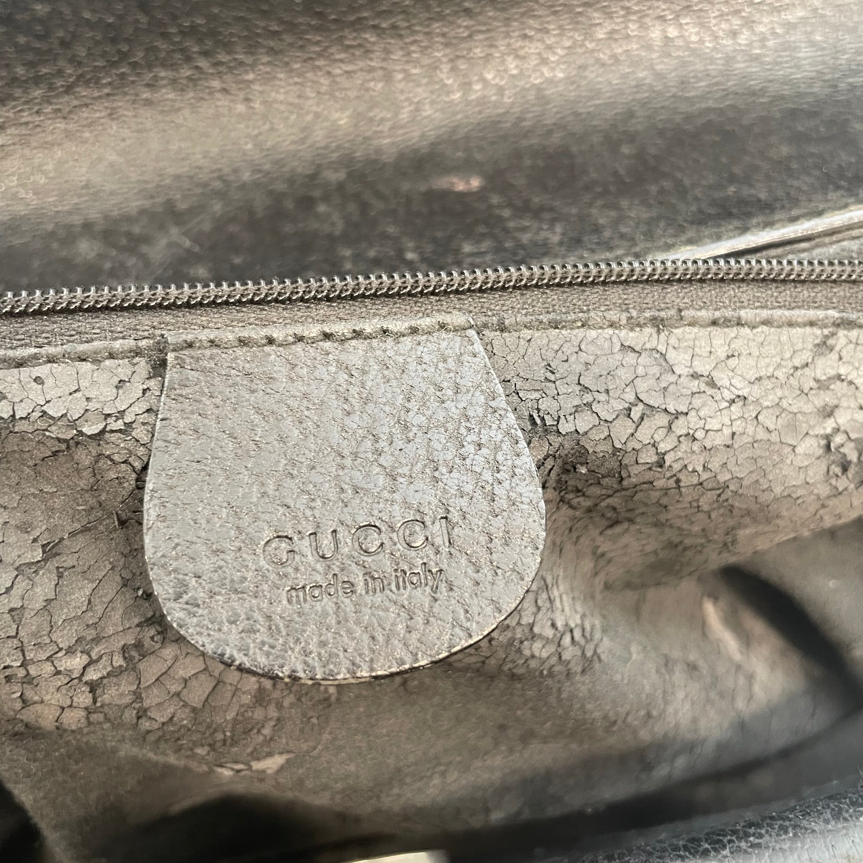 GUCCI/Hand Bag/Leather/BLK/METAL HANDLE view 4
