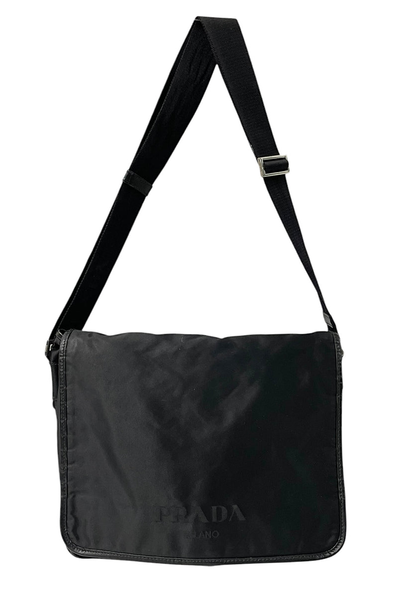 PRADA/Cross Body Bag/Nylon/BLK/CLIP BUCKLE