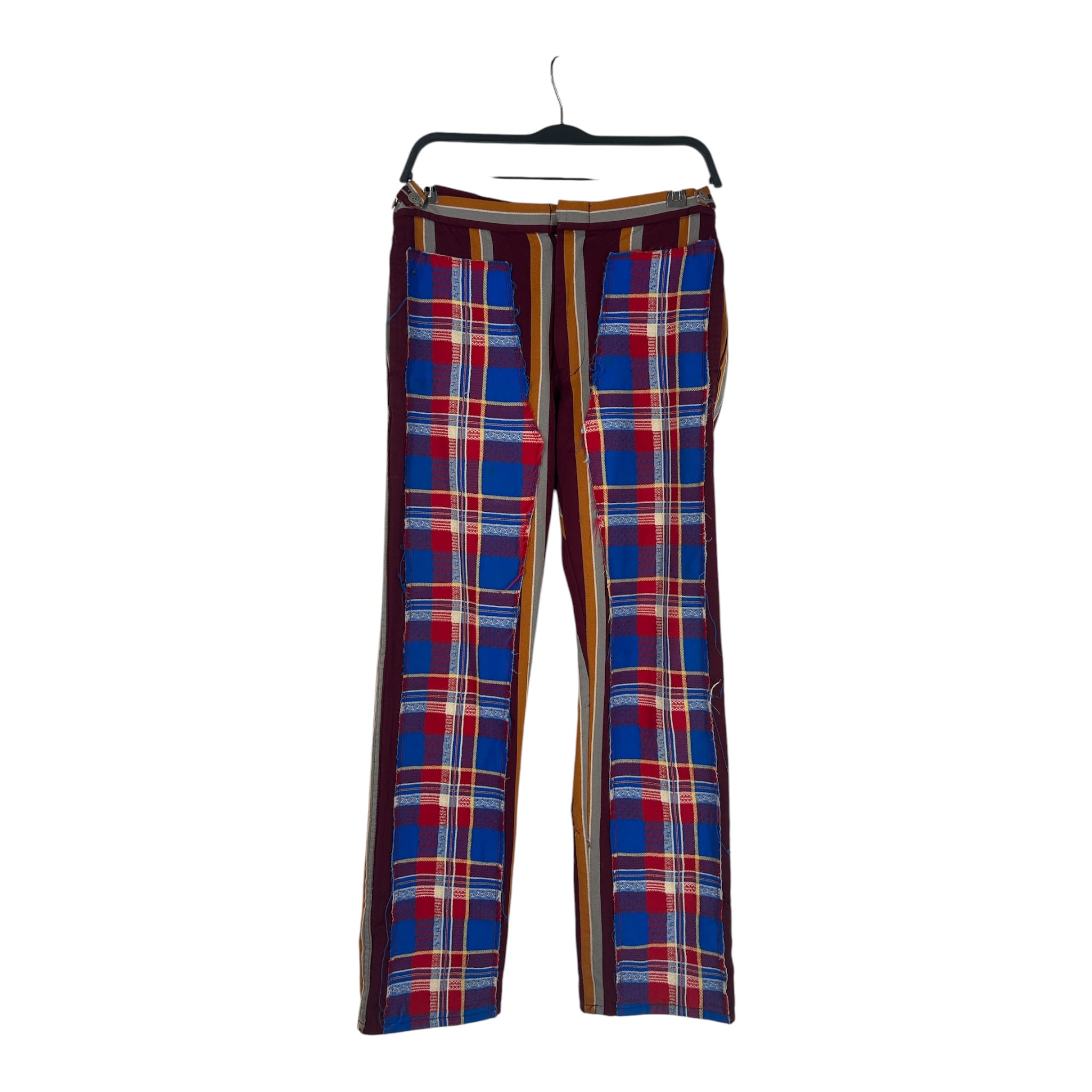 COMME des GARCONS HOMME PLUS/Straight Pants/S/Plaid/Wool/BRD/AD2000 PATCHWORK view 1
