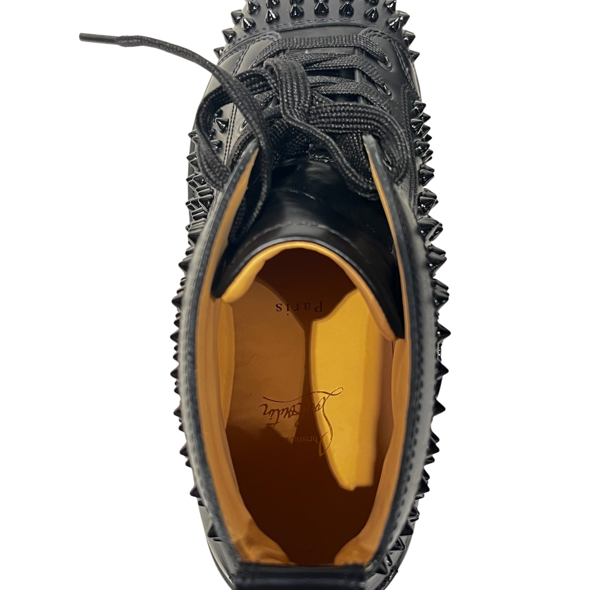 Christian Louboutin/Hi-Sneakers/EU 45/Leather/BLK/Spike Sneaker High Top view 4
