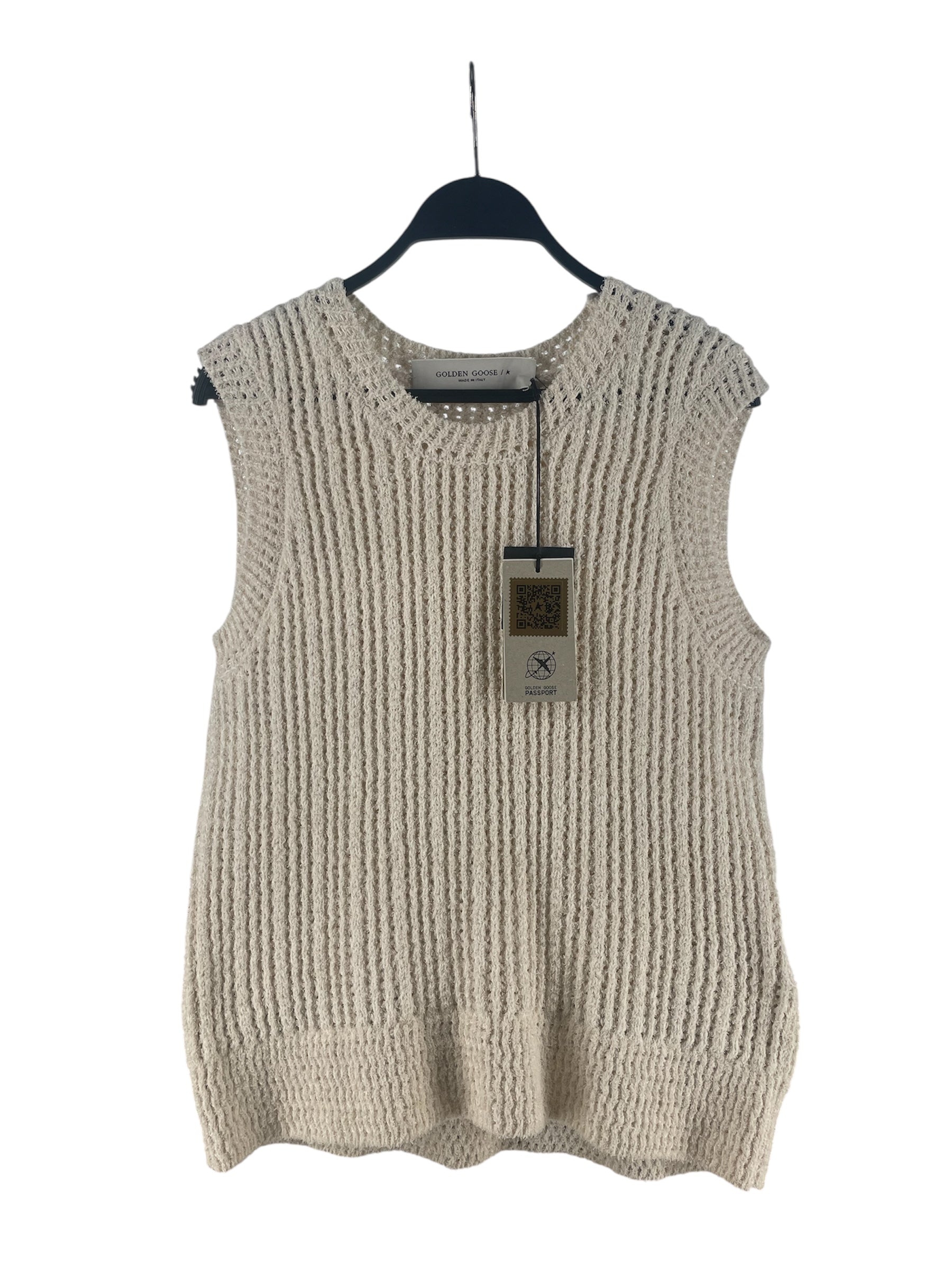 GOLDEN GOOSE/Knitted Vest/M/Cotton/CRM/KNIT TOP GWENDOLINE CREW view 1