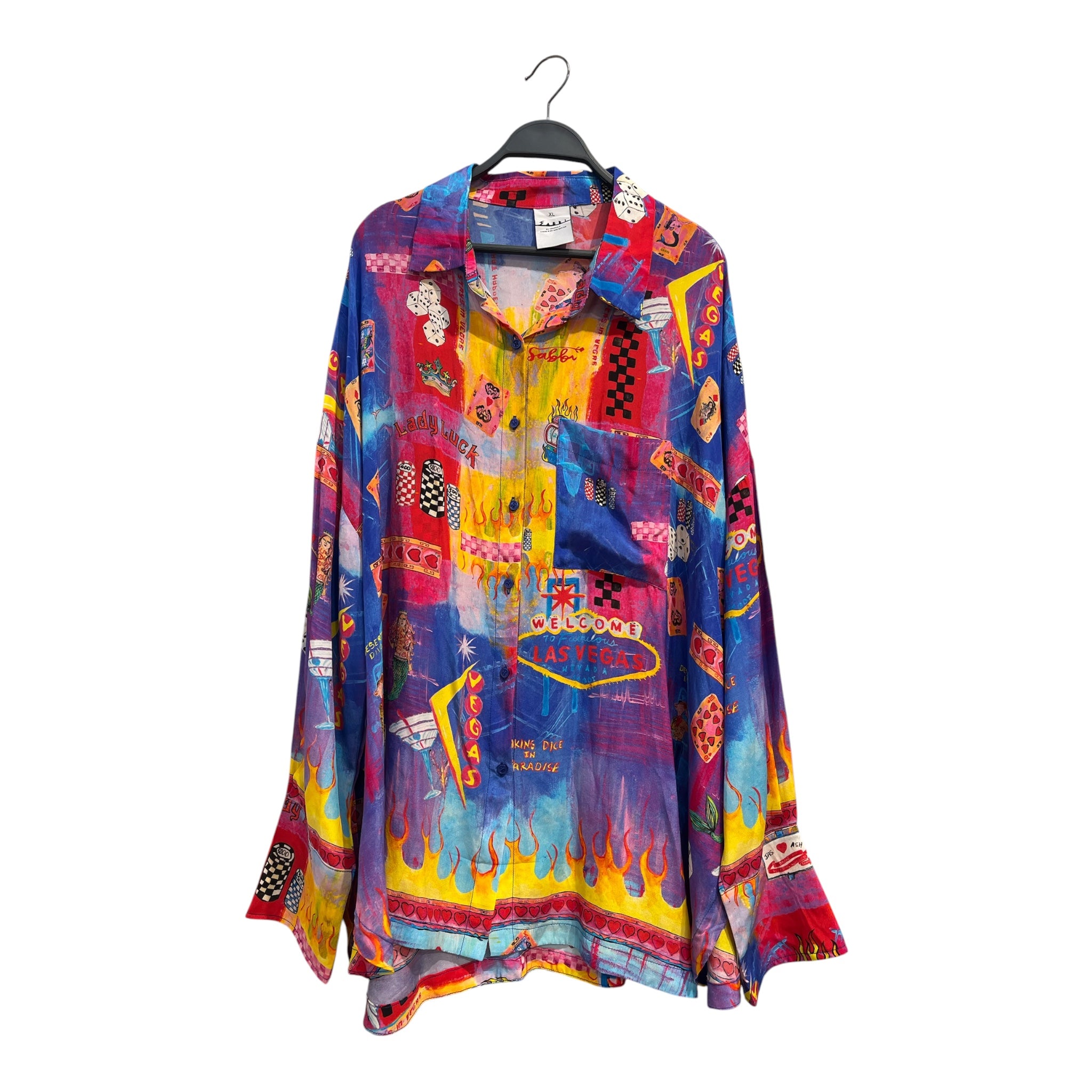 SABBI/SS Blouse/XL/All Over Print/Silk/MLT/VEGAS-WATERCOLOR view 1
