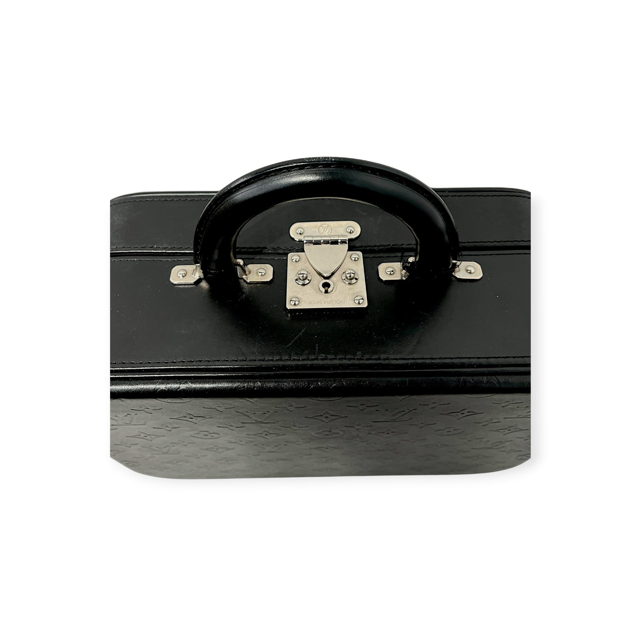 LOUIS VUITTON/Hand Bag/Monogram/Leather/BLK/MONOGRAM GLACE VALISETTE MM view 6