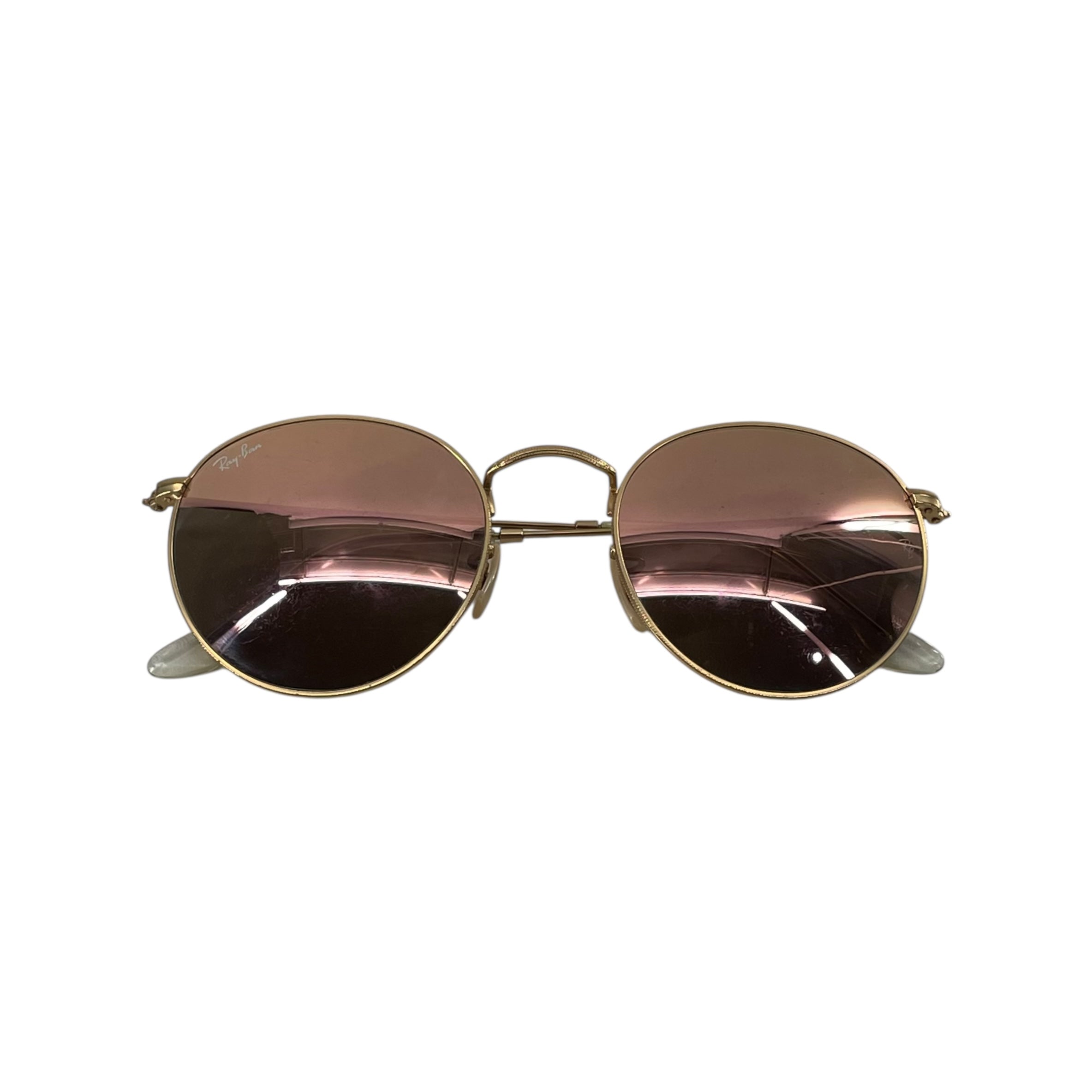 Ray-Ban/Sunglasses/OS/Celluloid/PNK/gold frame view 1