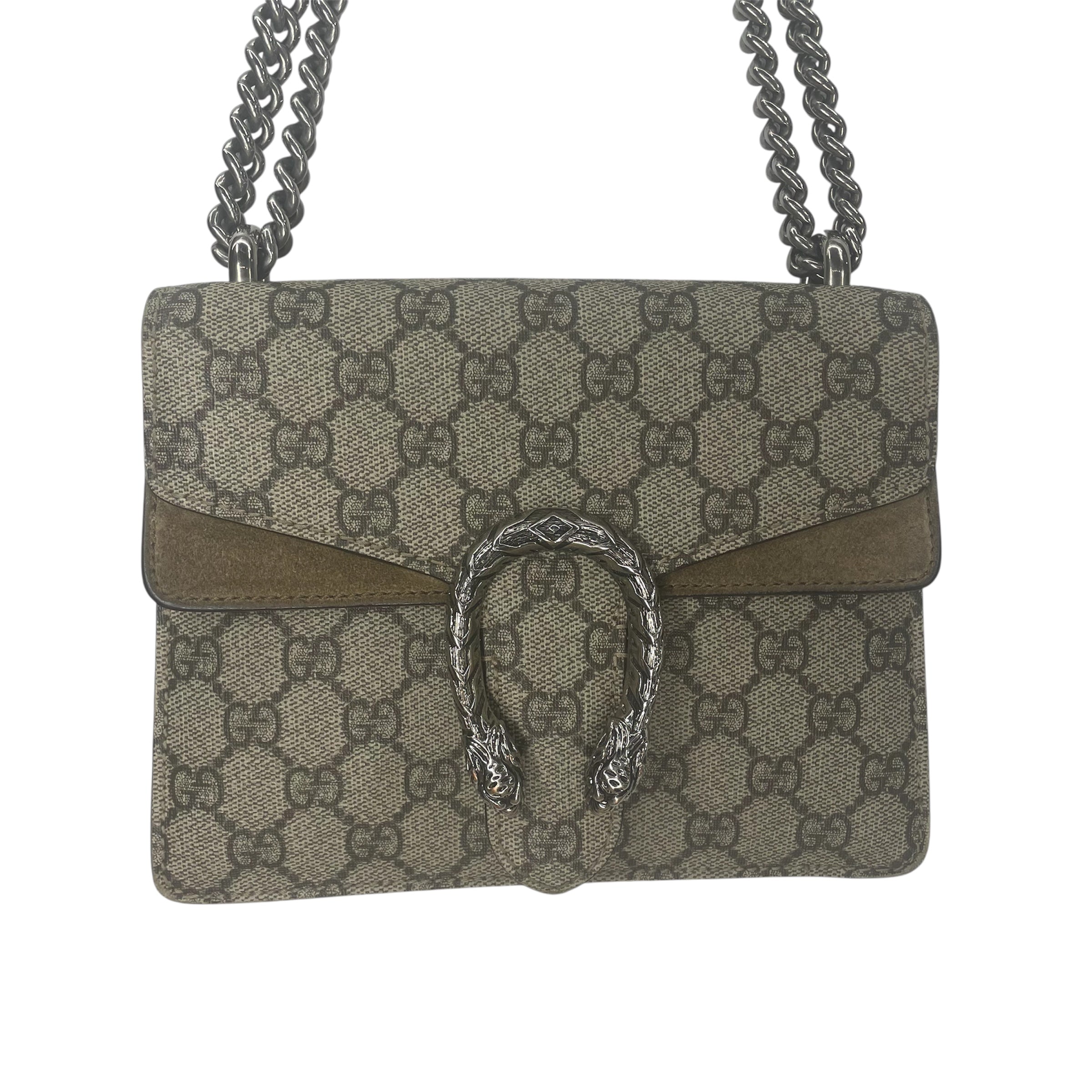 GUCCI/Cross Body Bag/Monogram/Cotton/KHK/DIONYSUS BAG/SNAKE CLIP view 3