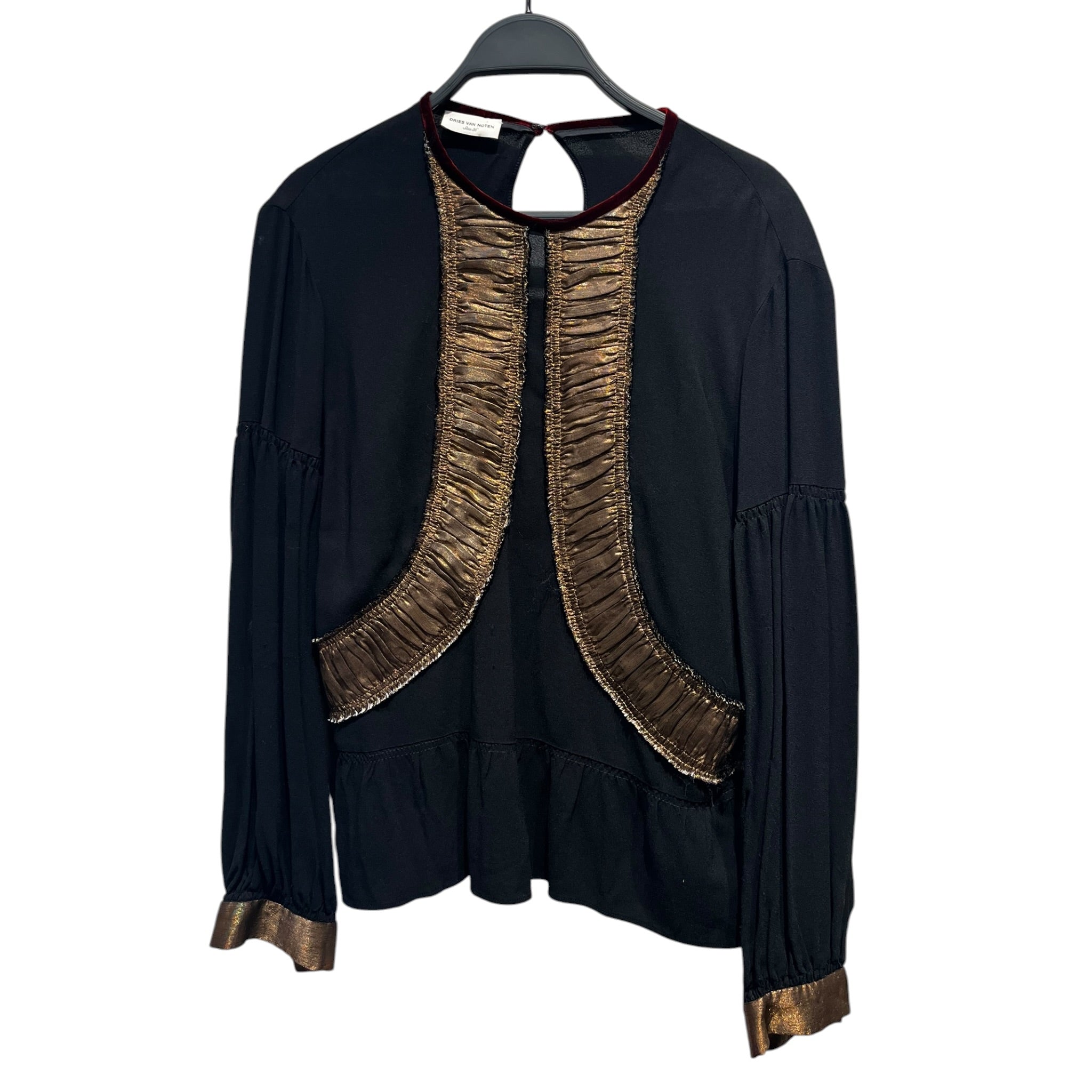DRIES VAN NOTEN/LS Blouse/36/BLK/DRIES BLK/BRONZE BLOUSE view 1
