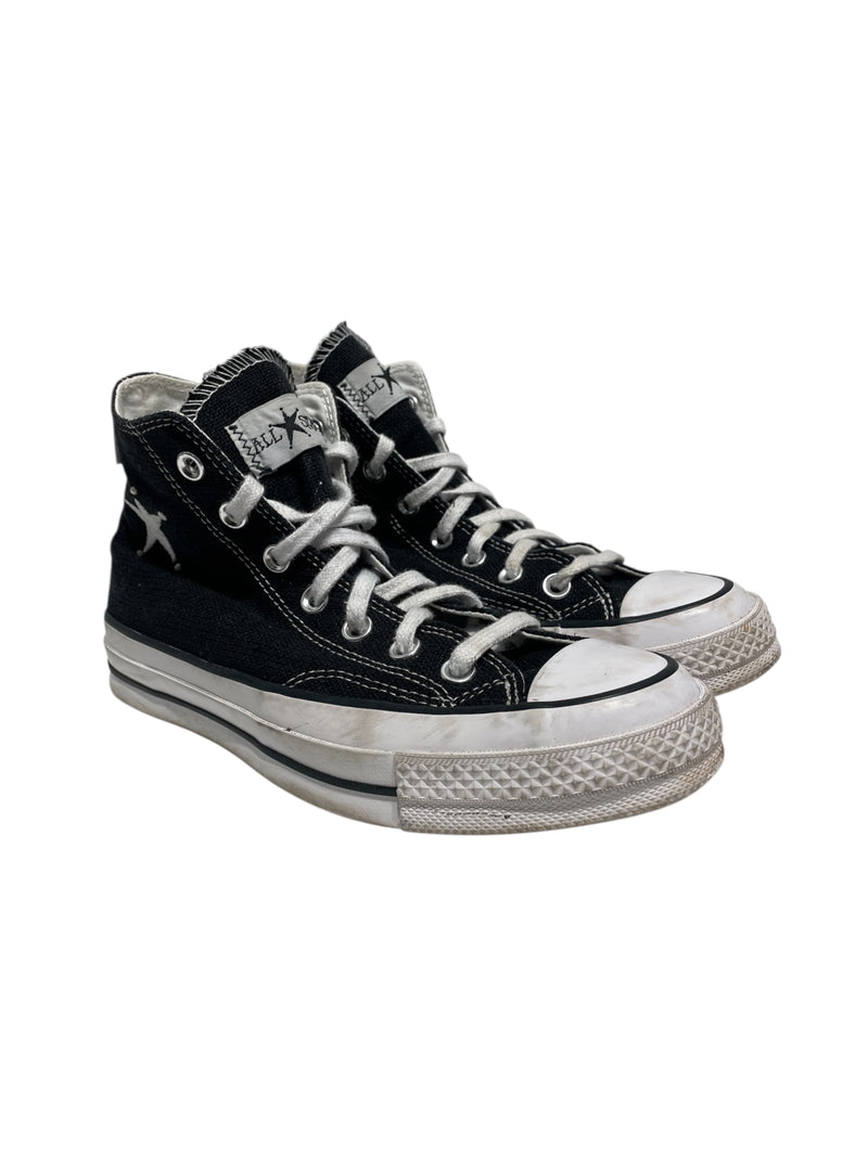 STUSSY/CONVERSE/Hi-Sneakers/US 7/Cotton/BLK/Chuck 70
