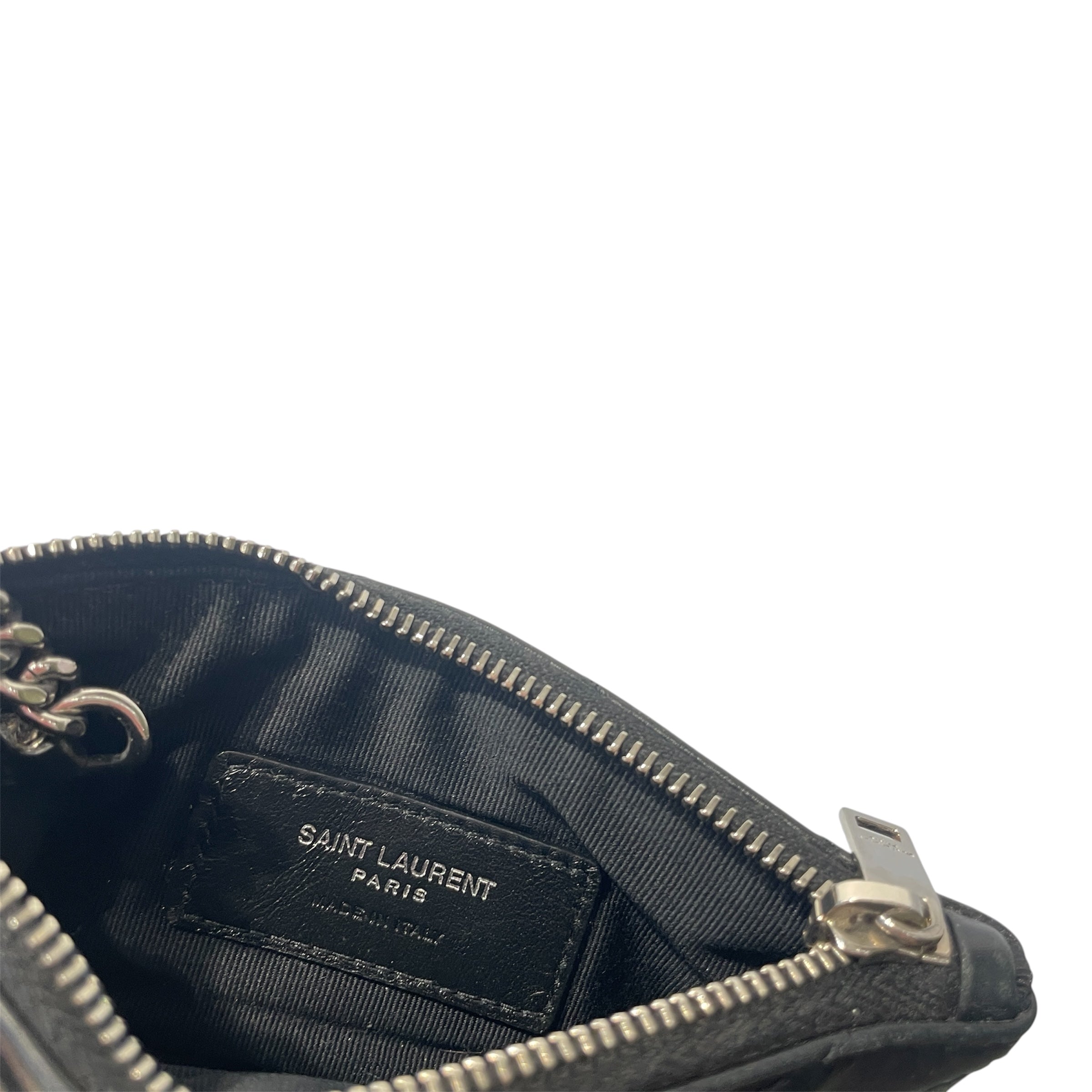 SAINT LAURENT/Coin Wallet/Leather/BLK/BLACK QUILTING view 4