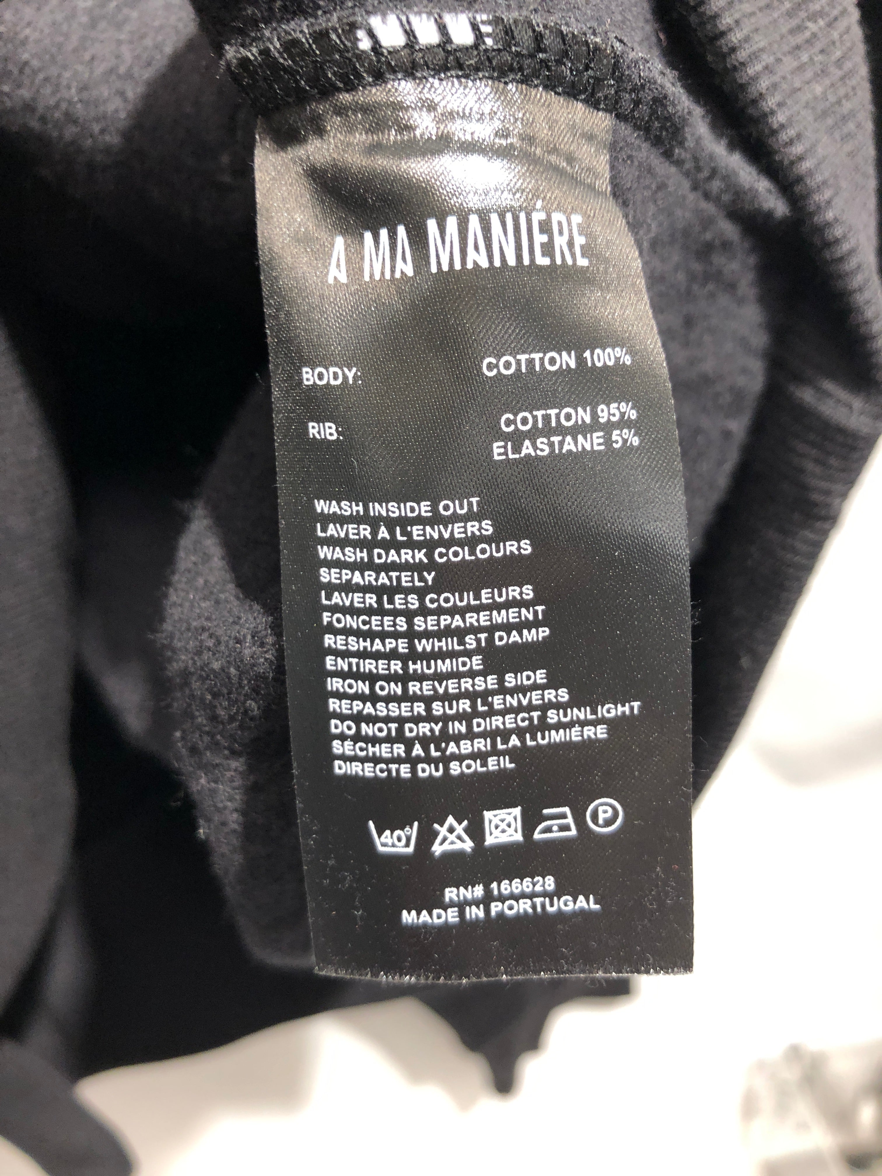 A MA MANIERE/Hoodie/XL/Cotton/BLK/Pullover/white lettering view 4