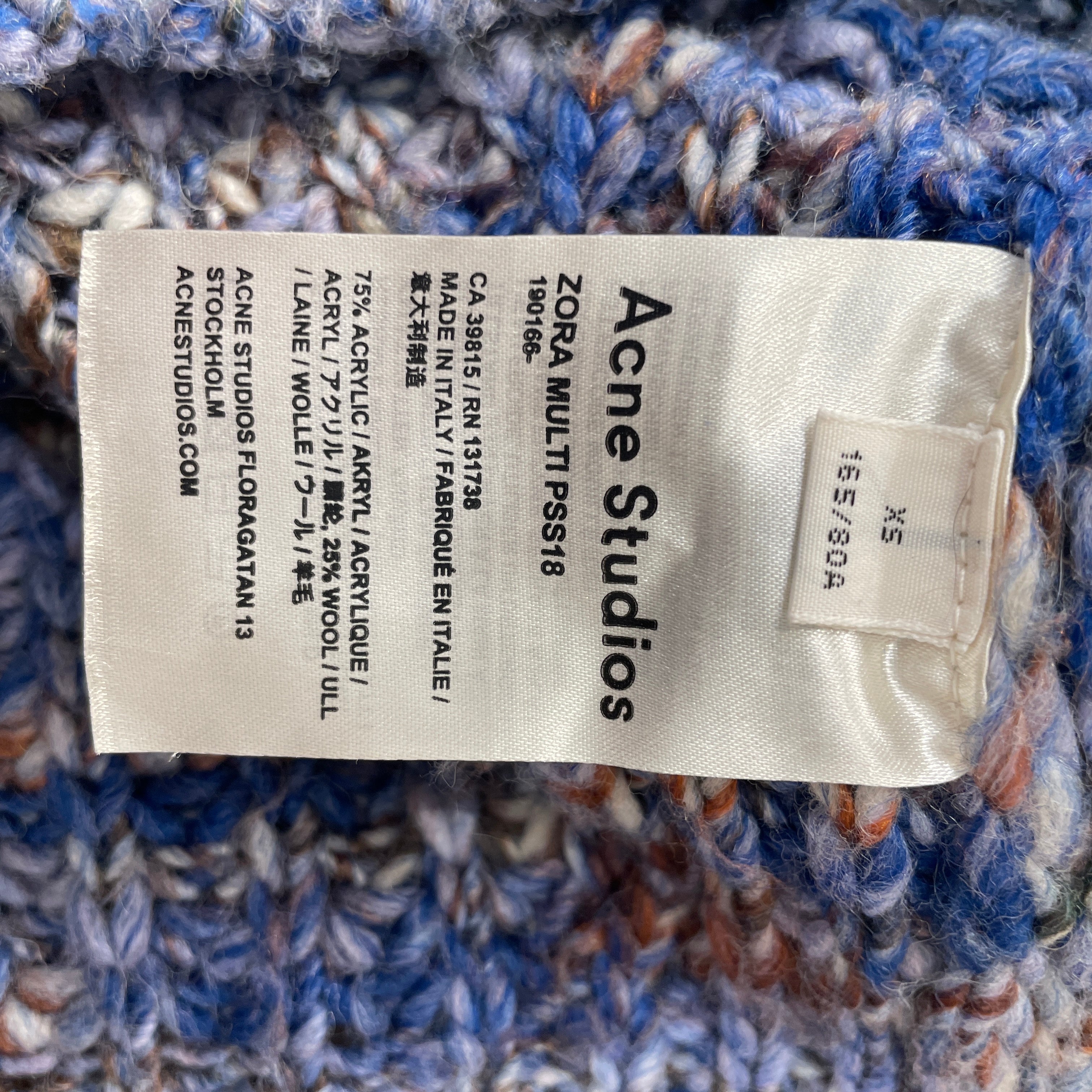 Acne Studios/Sweater/XS/Wool/BLU/LOOSE GAUGE KNIT SWEATER view 4