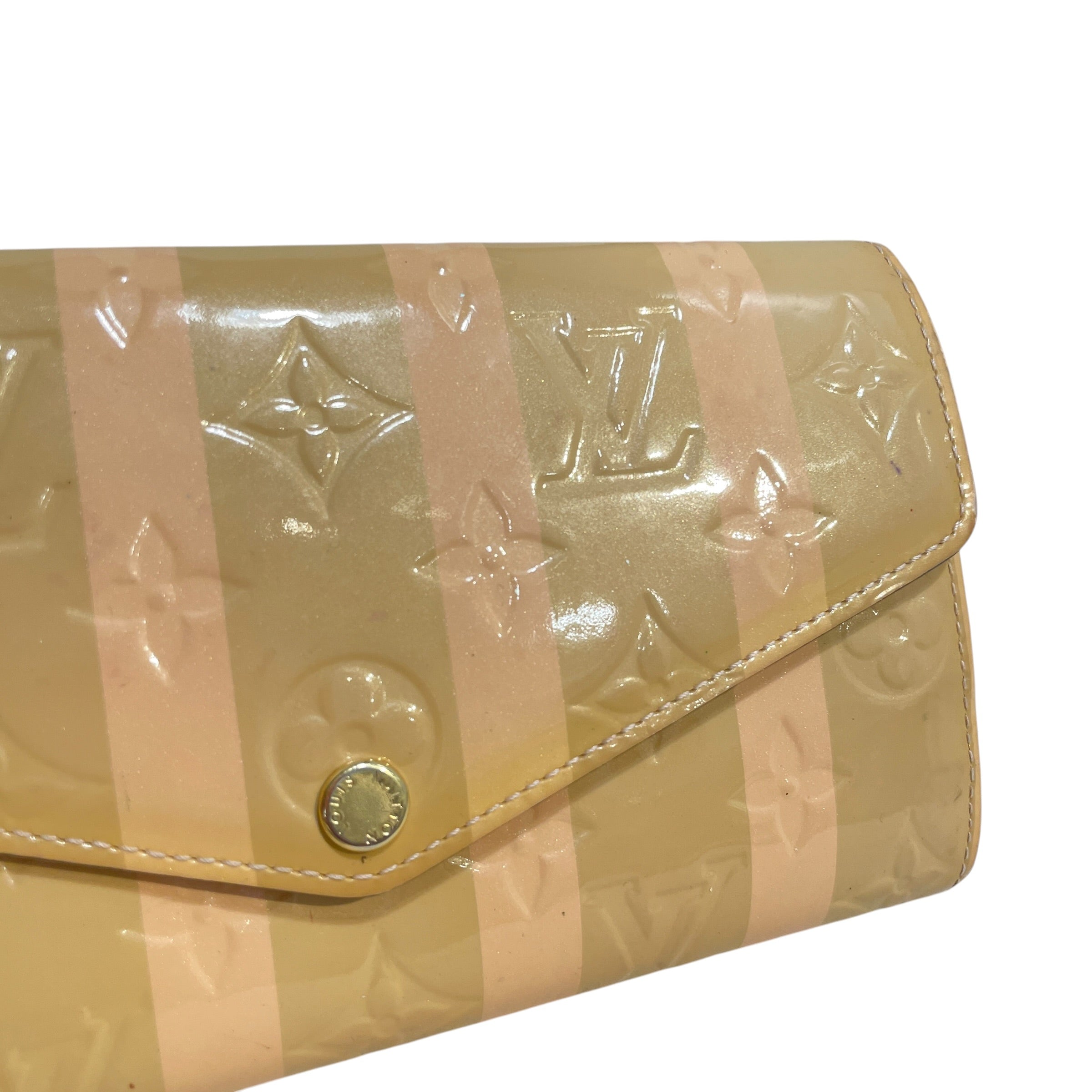 LOUIS VUITTON/Long Wallet/Stripe/Leather/BEG/Vernis Rayures Sarah Wallet view 4