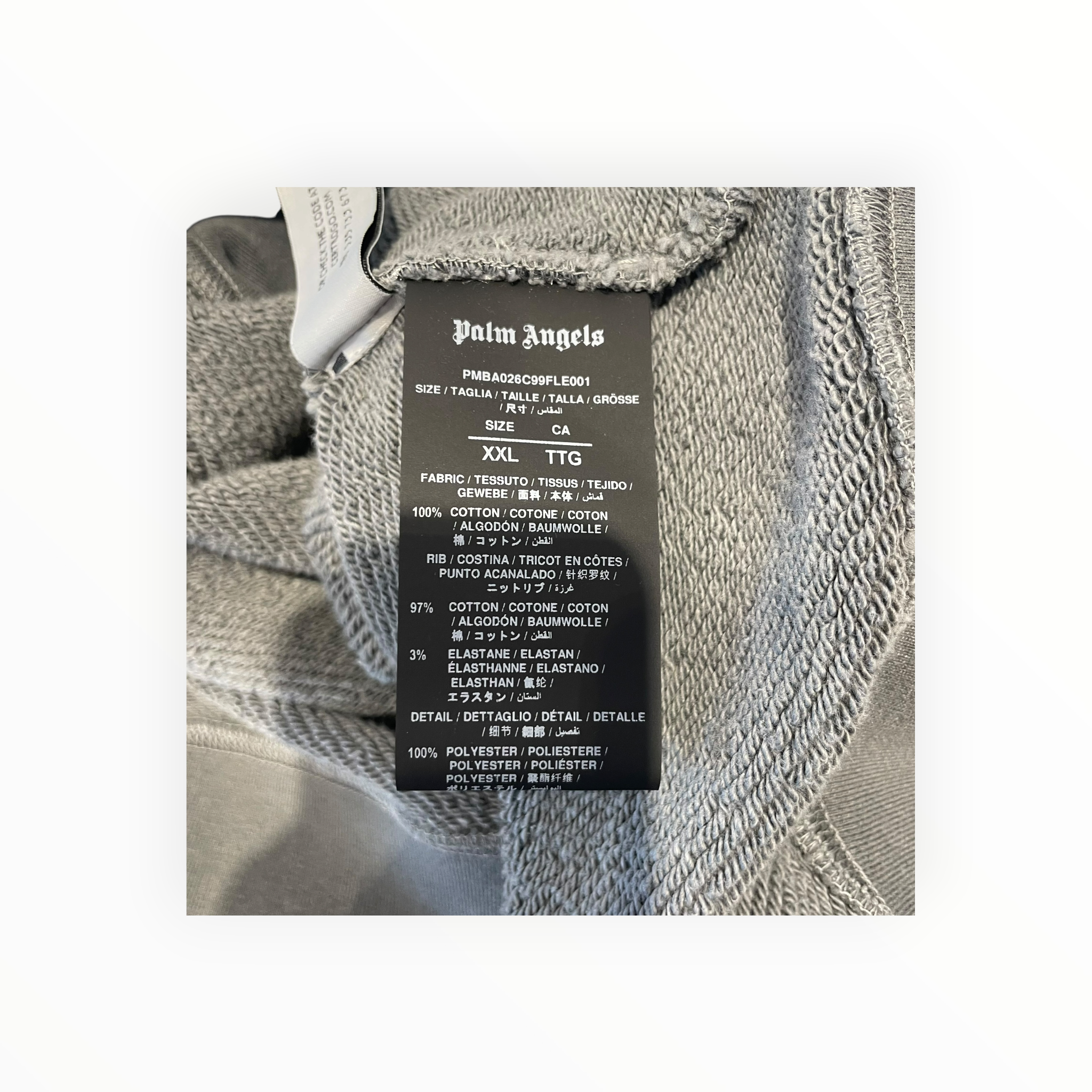 Palm Angels/Sweatshirt/2X/Cotton/GRY/CD curved logo crewneck view 4