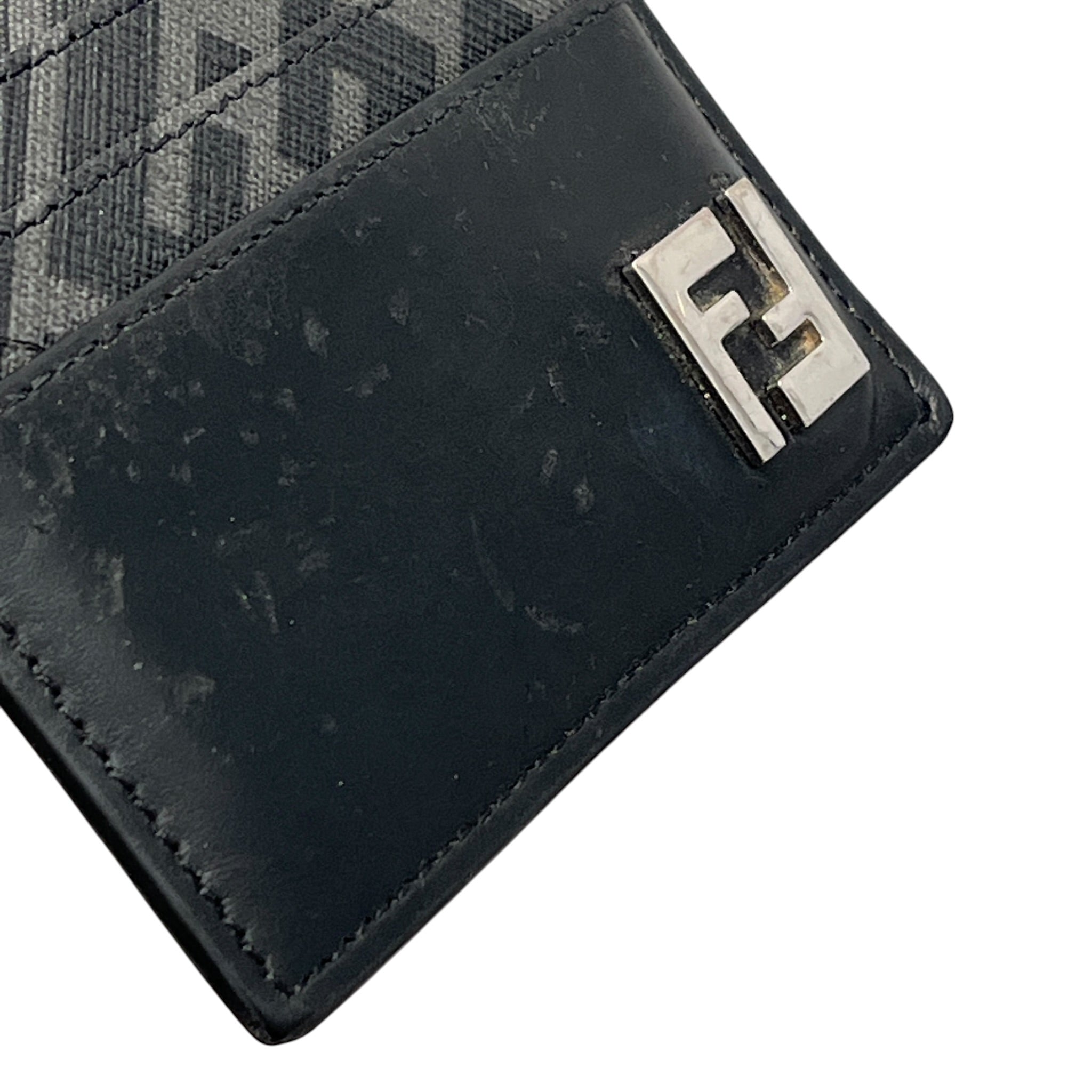 FENDI/Wallet/Monogram/Leather/BLK/Printed SLV/BLK Card Holder view 8