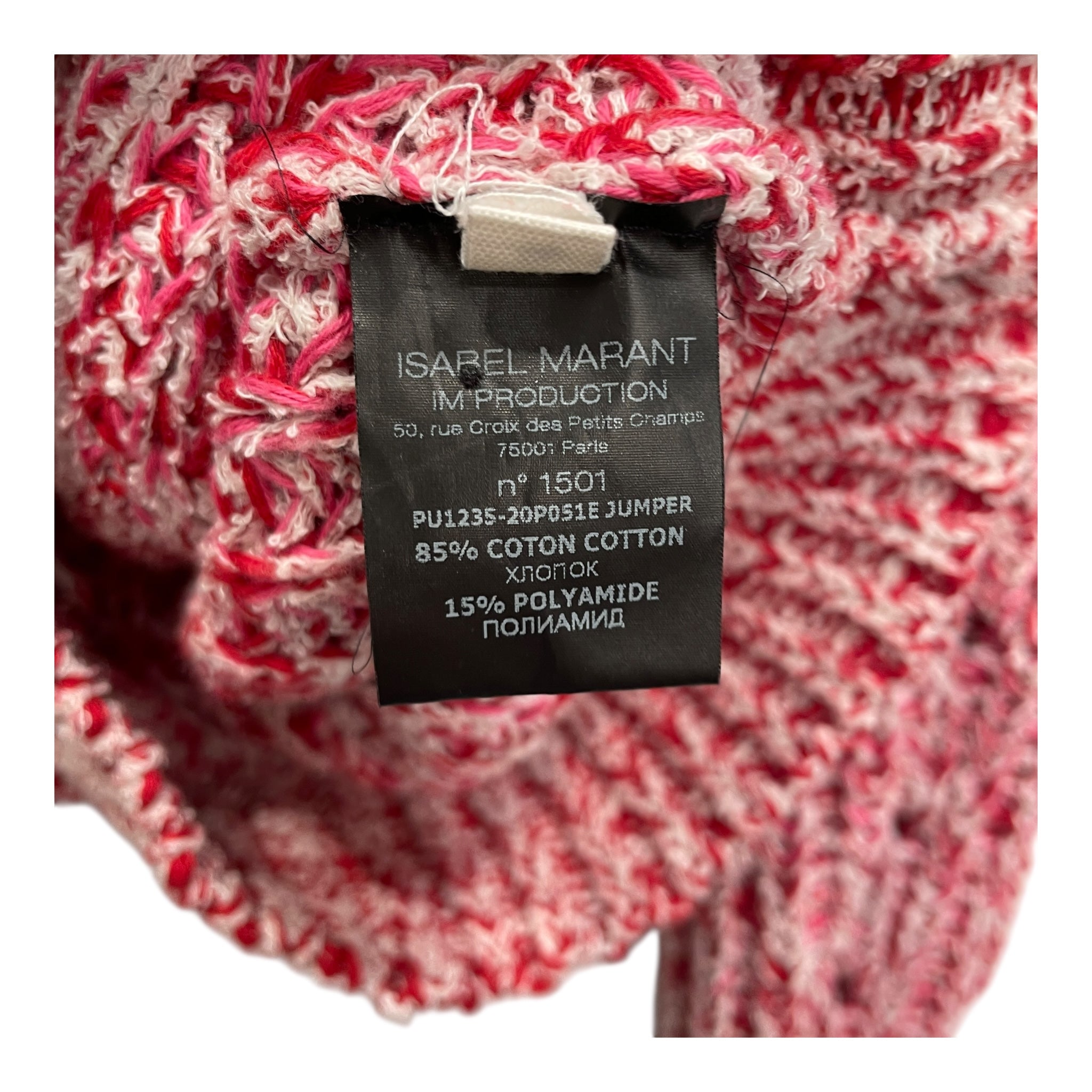 ISABEL MARANT ETOILE/Sweater/36/Cotton/RED/PNK DISTRESSED SWEATER view 4