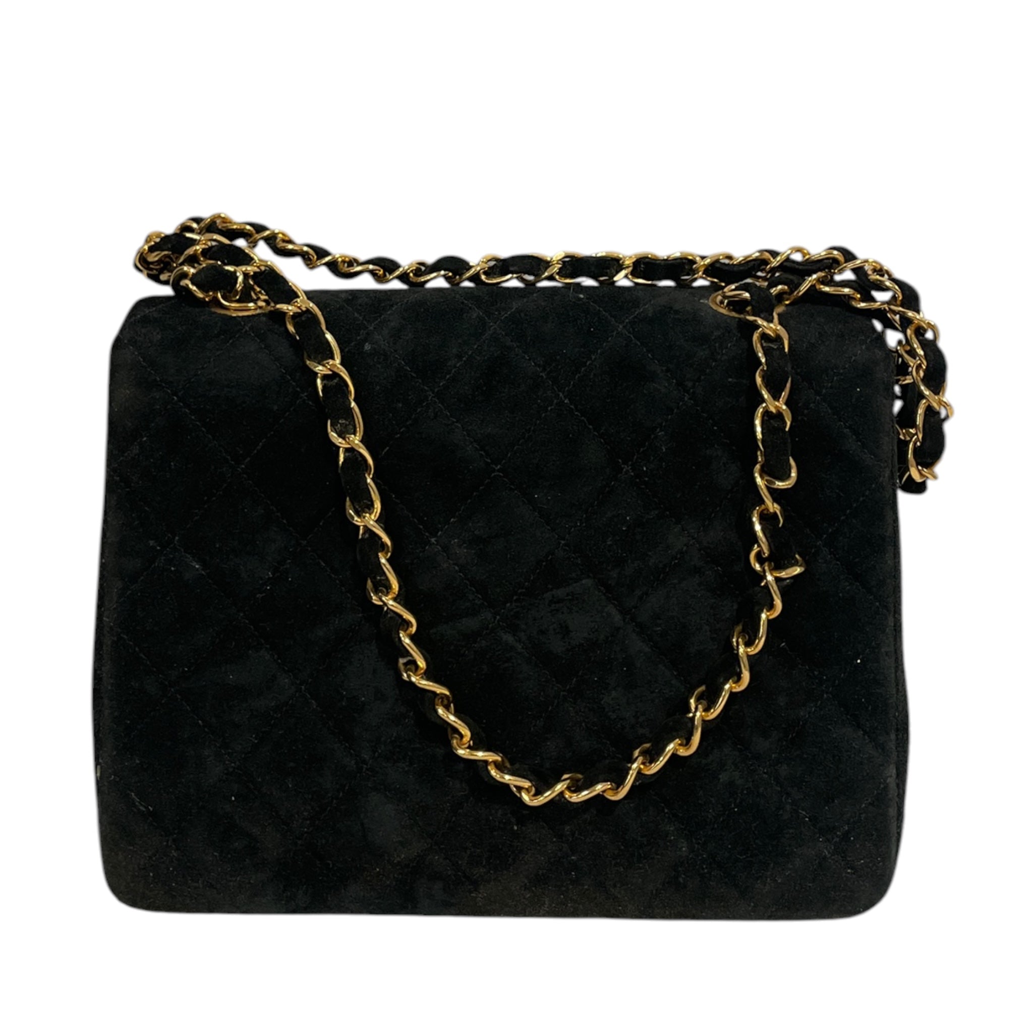 CHANEL/Cross Body Bag/Suede/BLK/XCT7H9J view 2