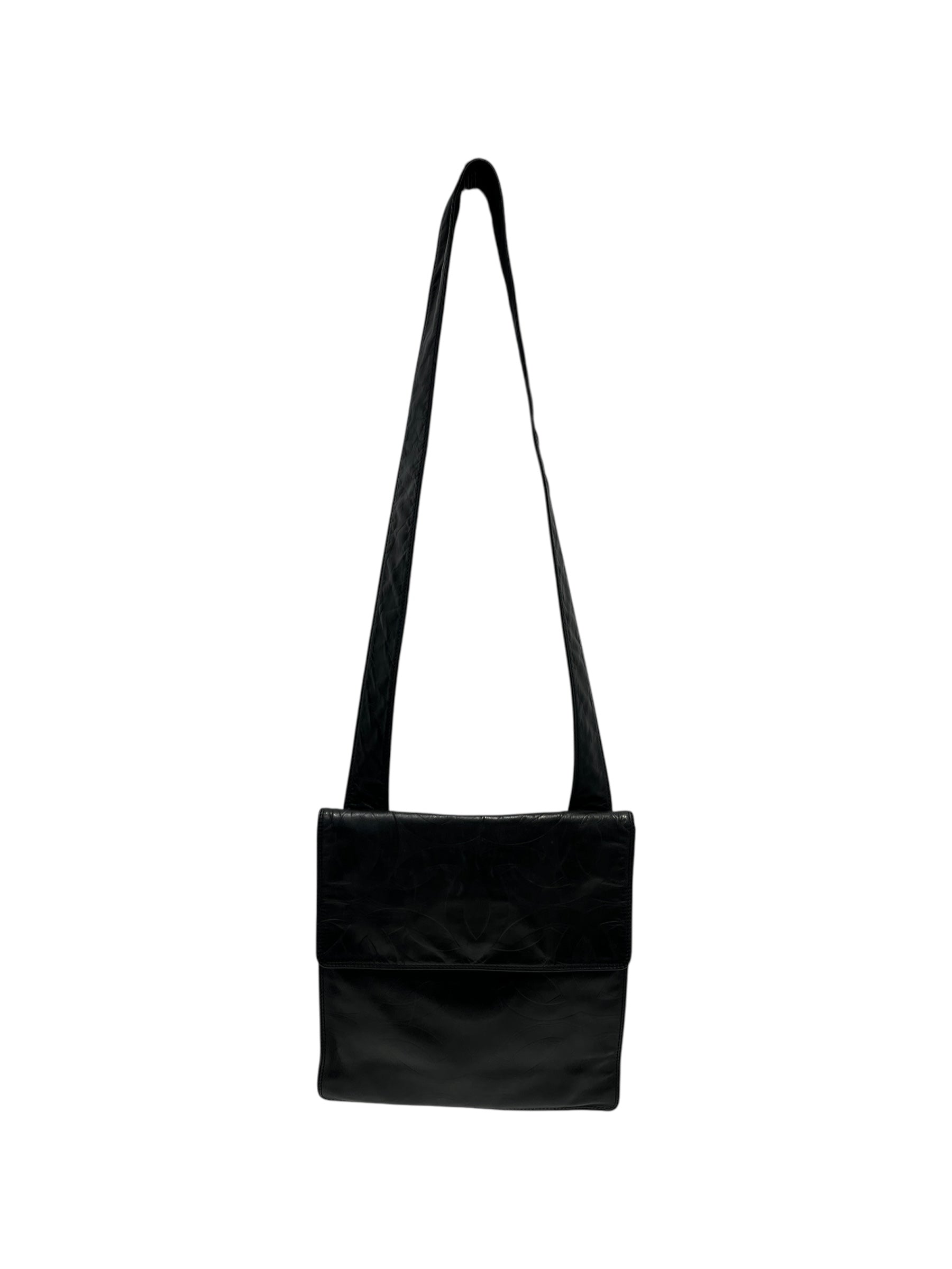 CHANEL/Bag/Lambskin/BLK/EMBOSSED SHOULDER BAG view 1