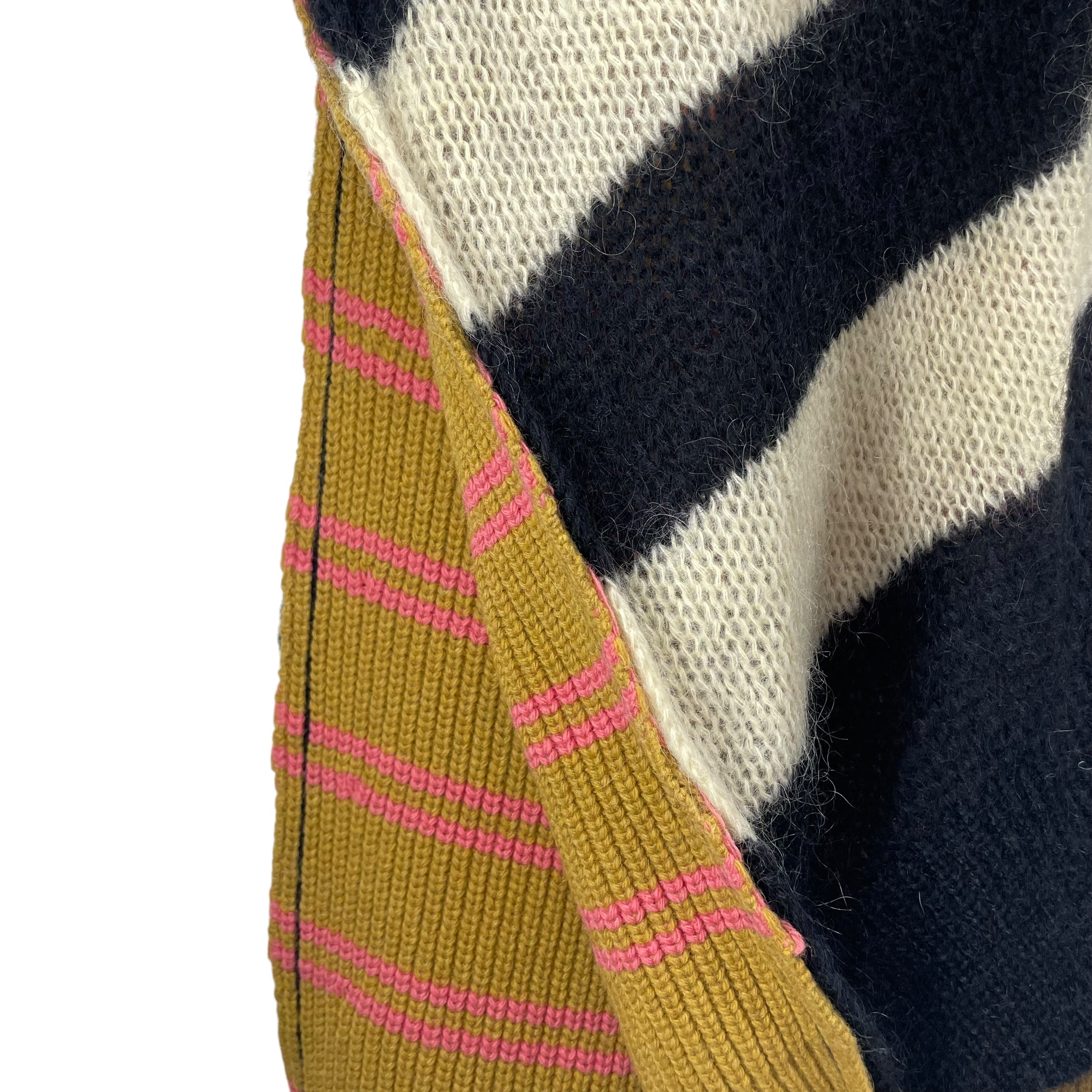 MARNI/Cardigan/52/Stripe/Wool/MLT/W/B STRIPES FRONT/KHK/PNK STRP view 5