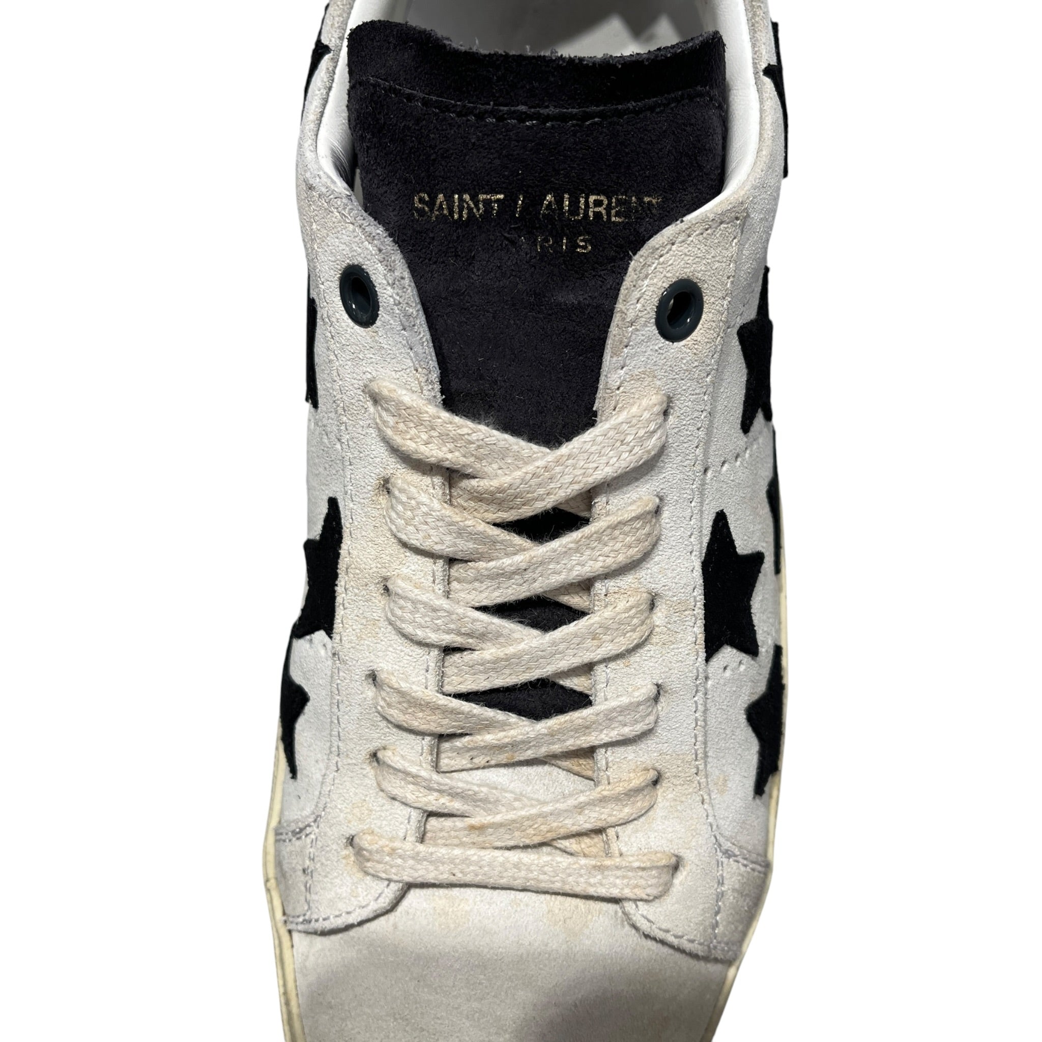 SAINT LAURENT/Low-Sneakers/US 8/All Over Print/Suede/WHT/BLK STARS/BLK HEEL view 7