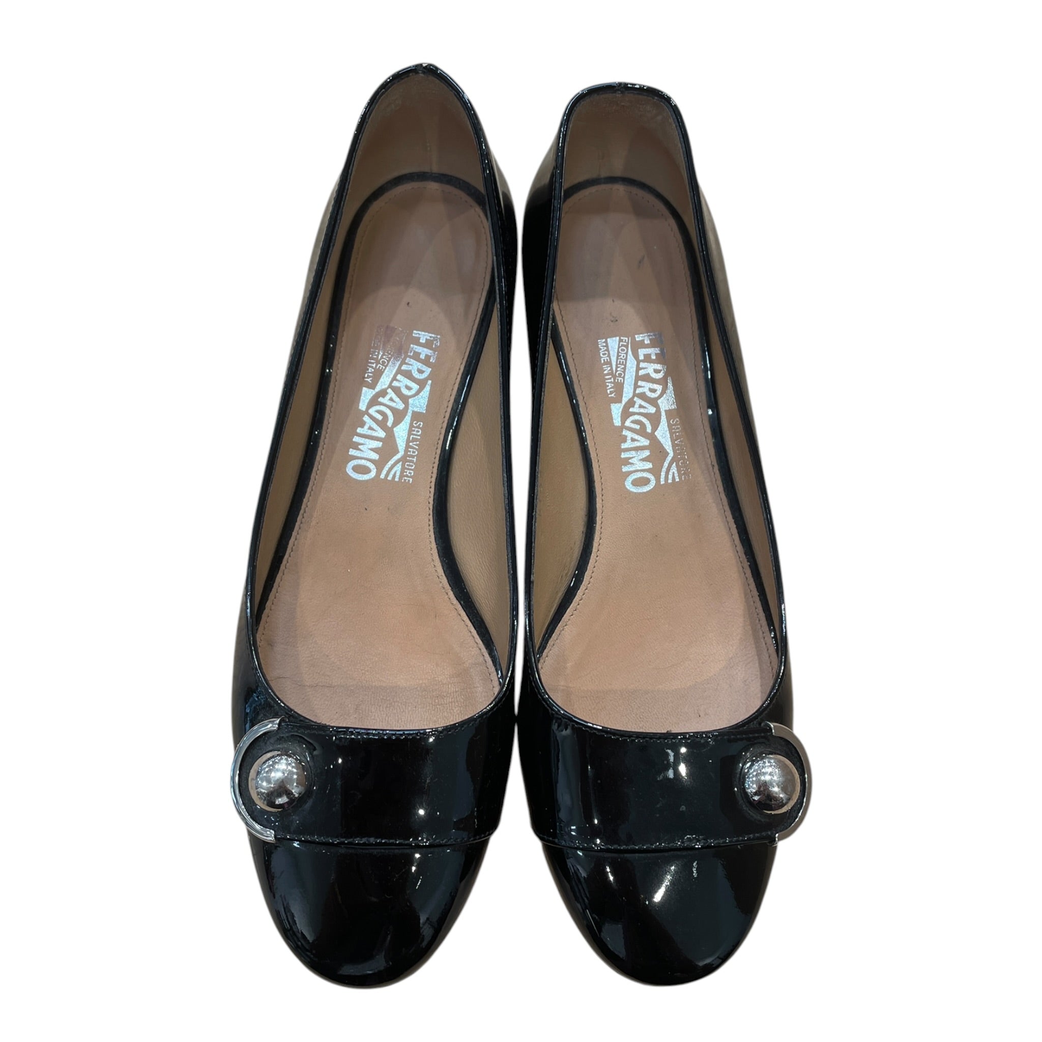 Salvatore Ferragamo/Flat Shoes/US 10/Leather/BLK/silver details view 3